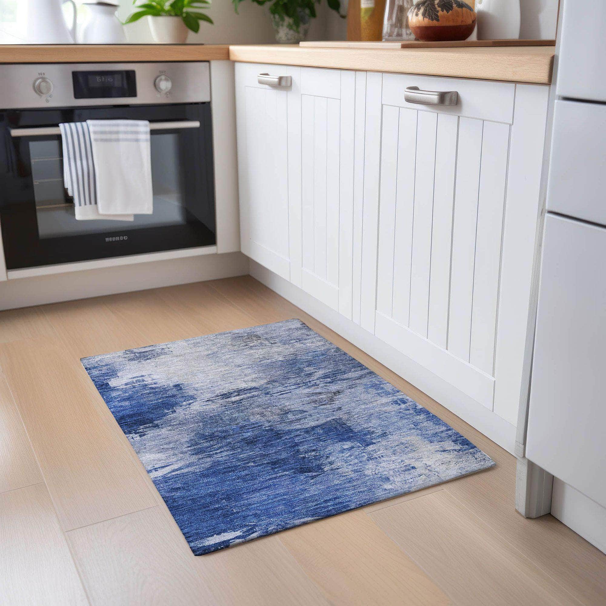 Machine Made ACN595 Blue Rugs