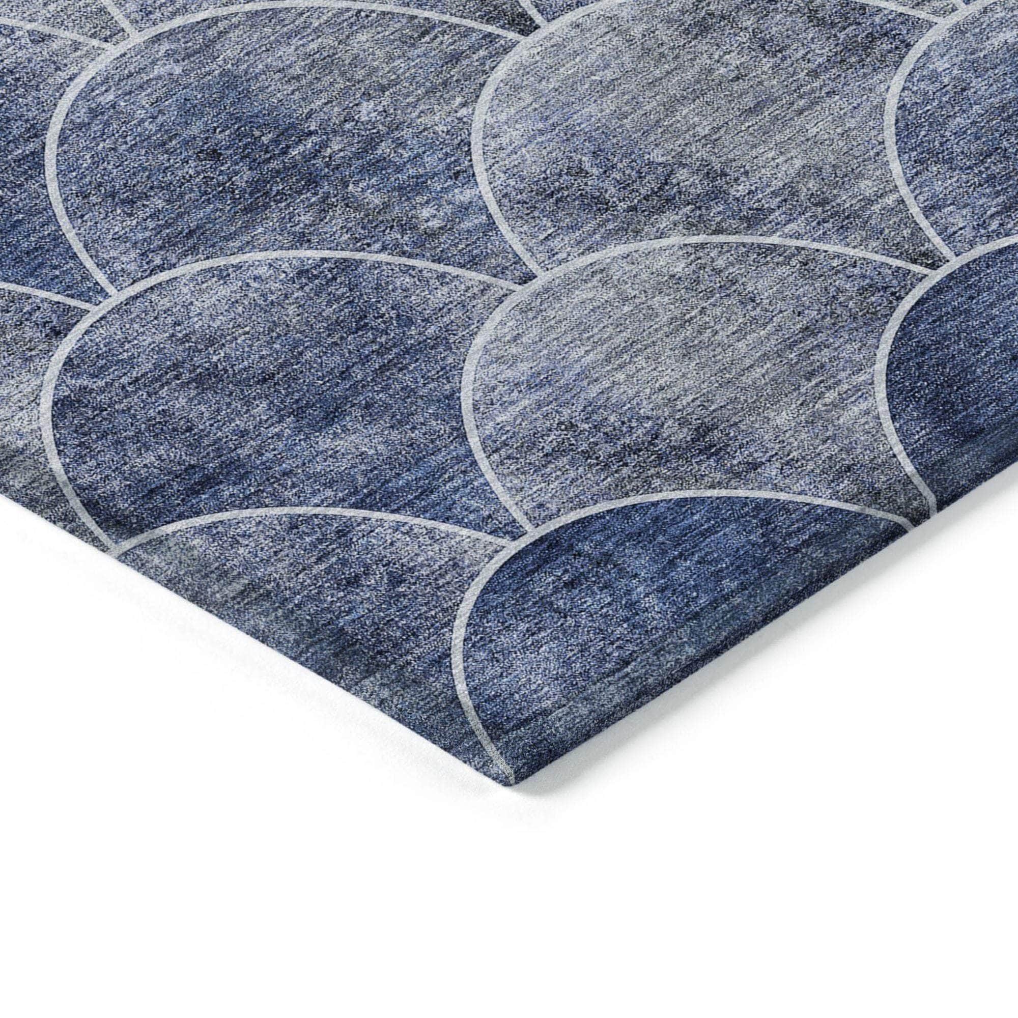 Machine Made ACN594 Blue Rugs
