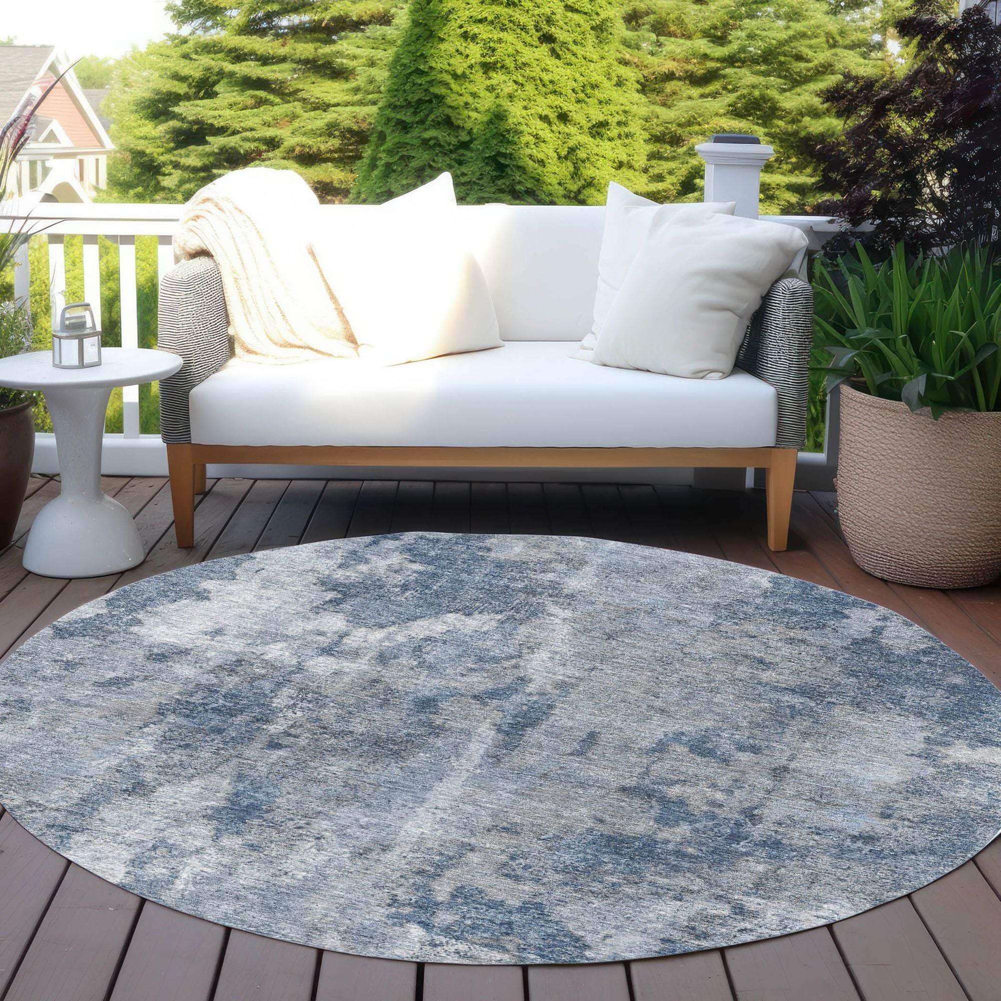 Machine Made ACN573 Blue Rugs