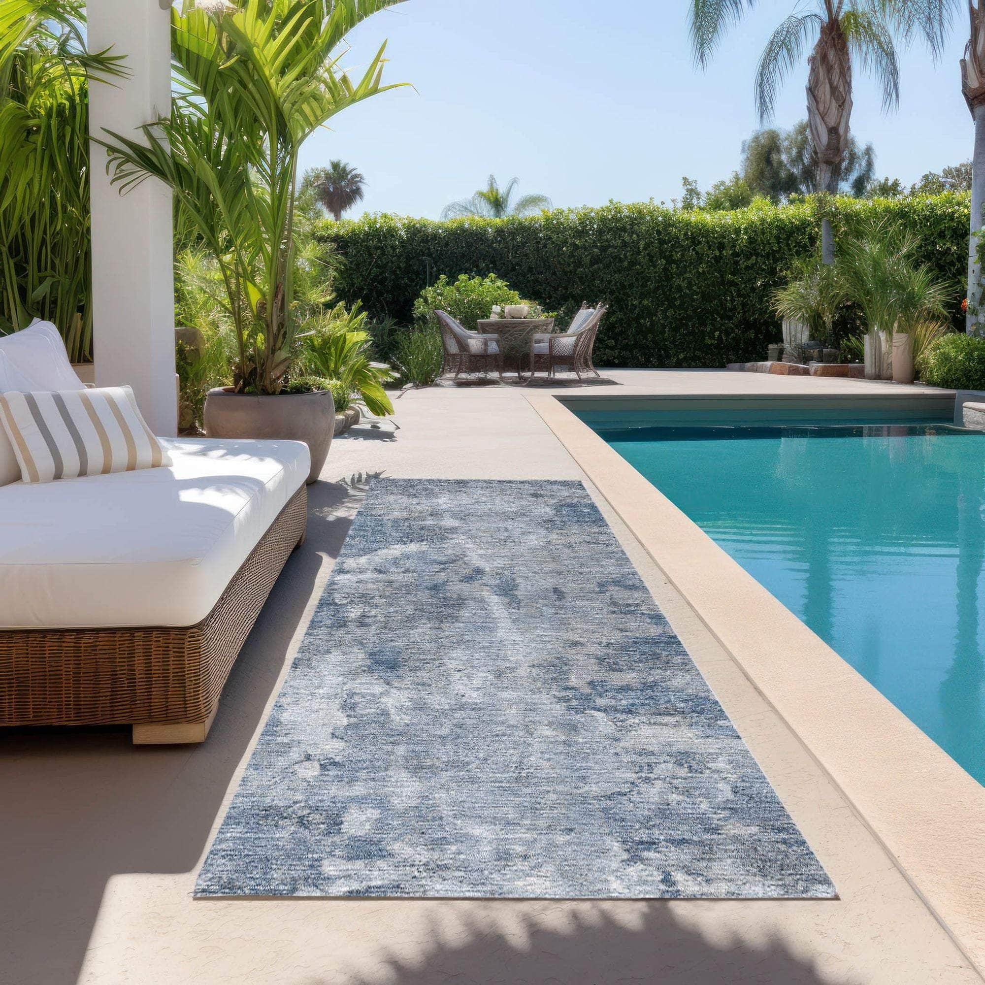 Machine Made ACN573 Blue Rugs