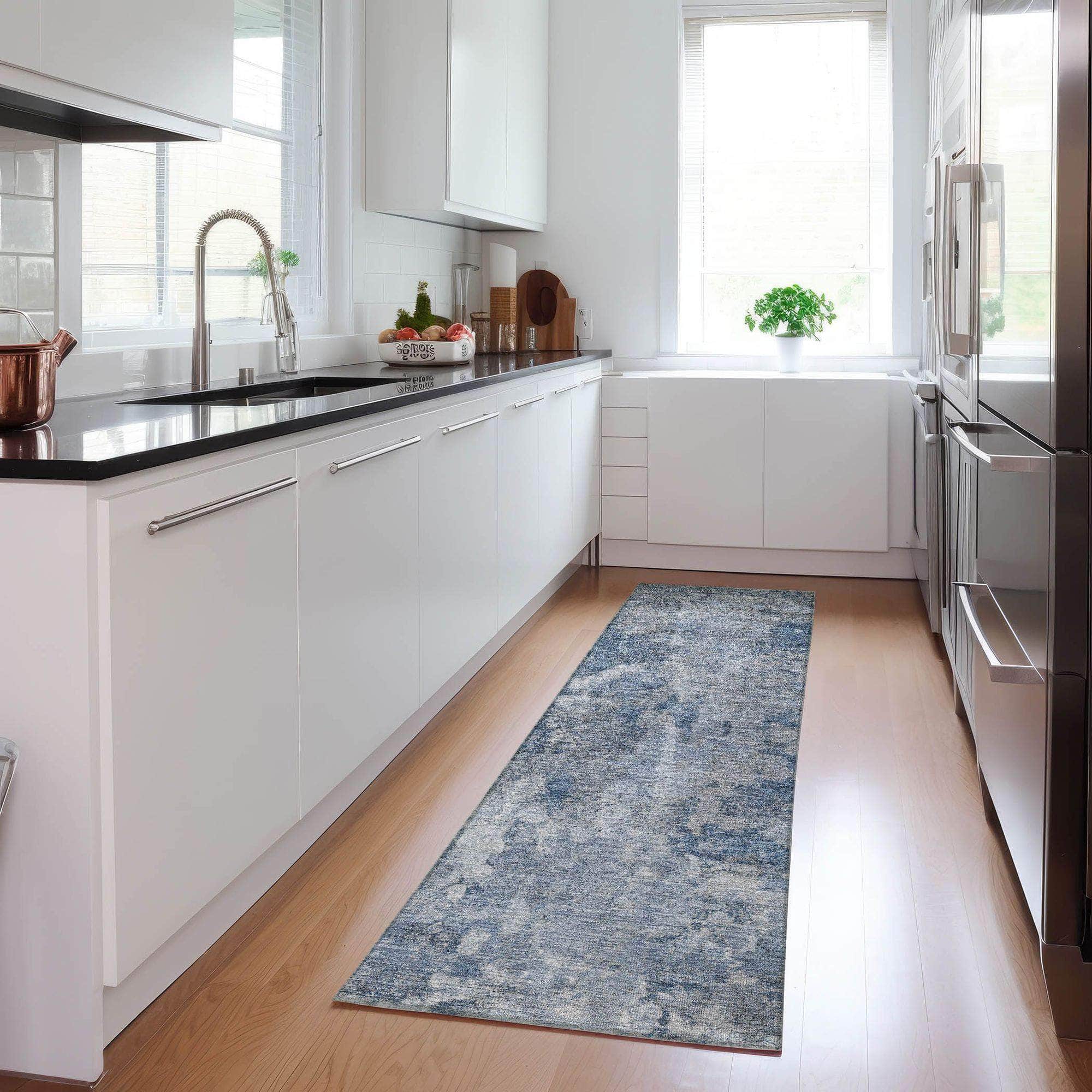 Machine Made ACN573 Blue Rugs
