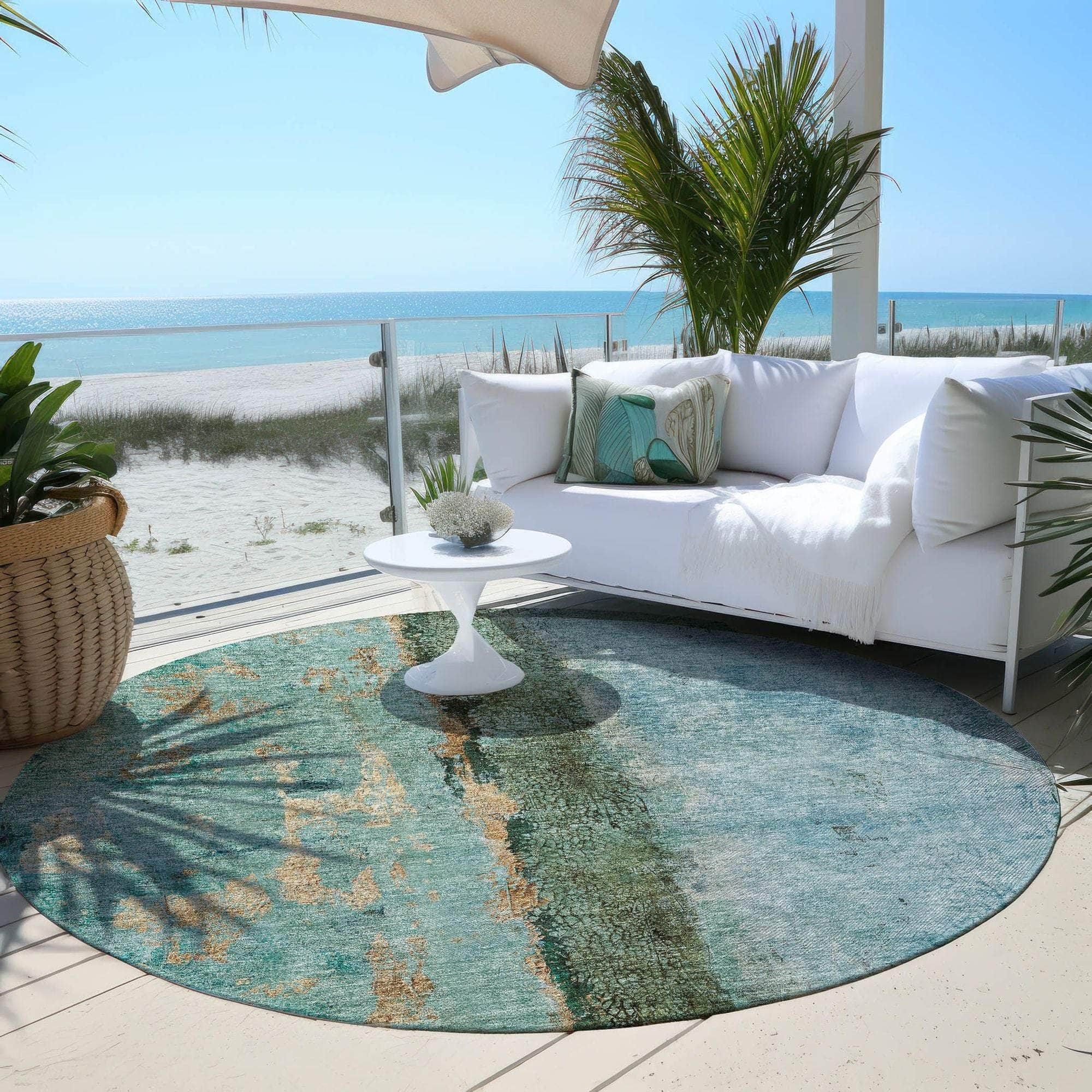 Machine Made ACN605 Blue Rugs