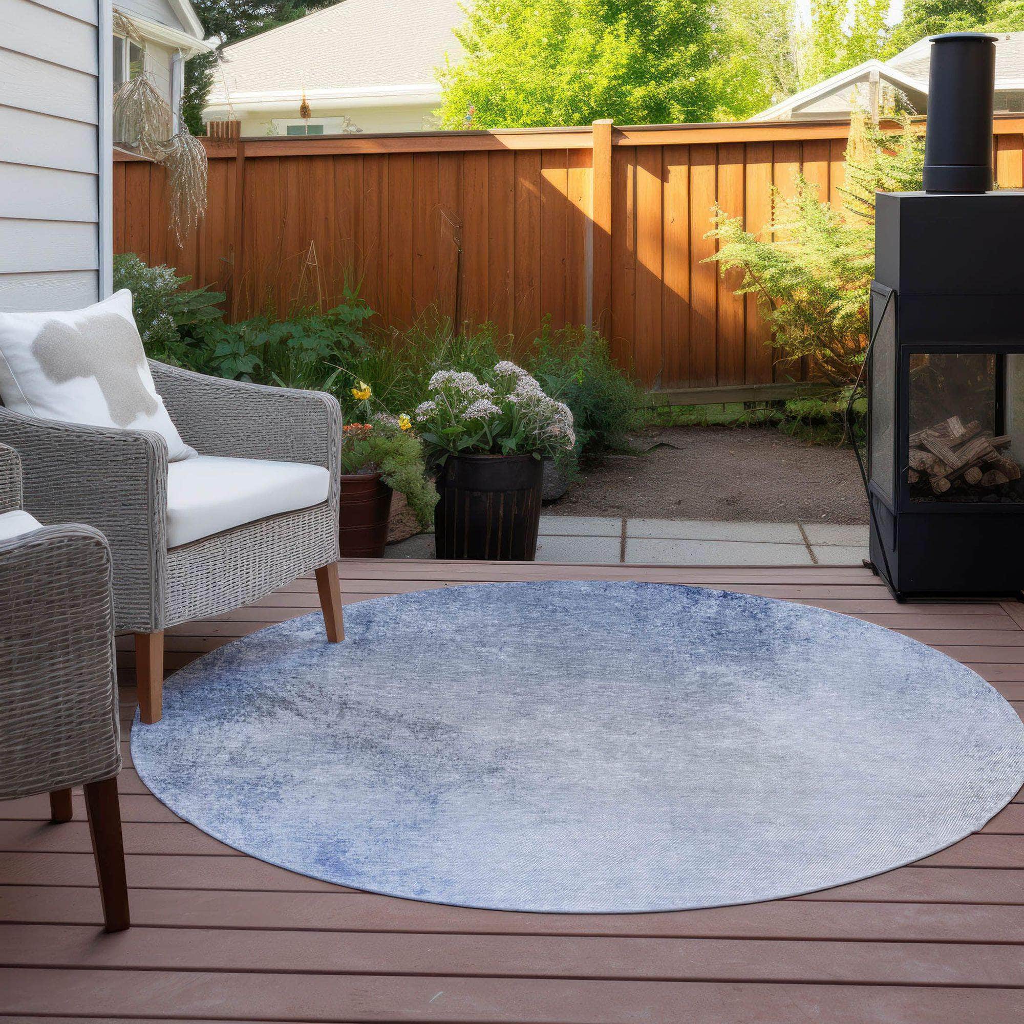 Machine Made ACN601 Blue Rugs