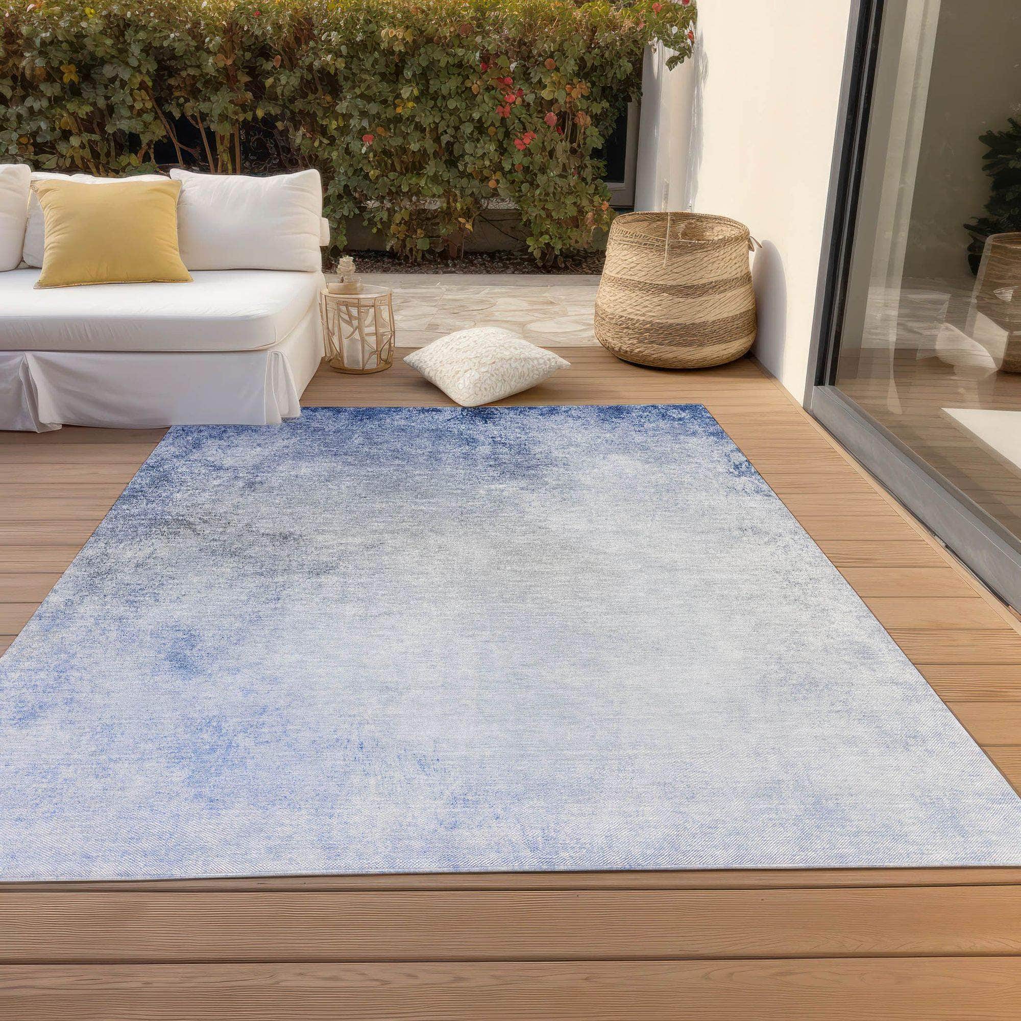 Machine Made ACN601 Blue Rugs