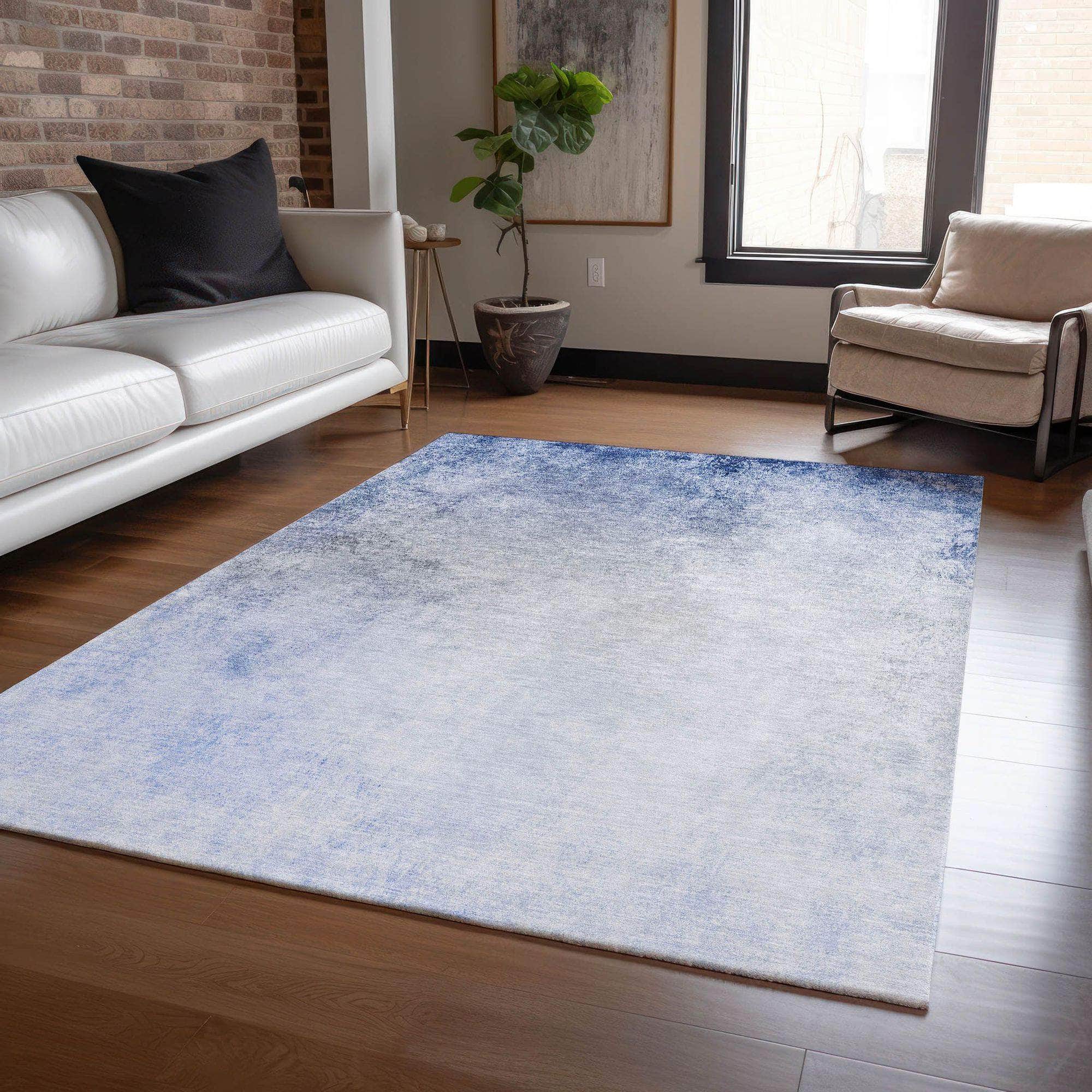 Machine Made ACN601 Blue Rugs