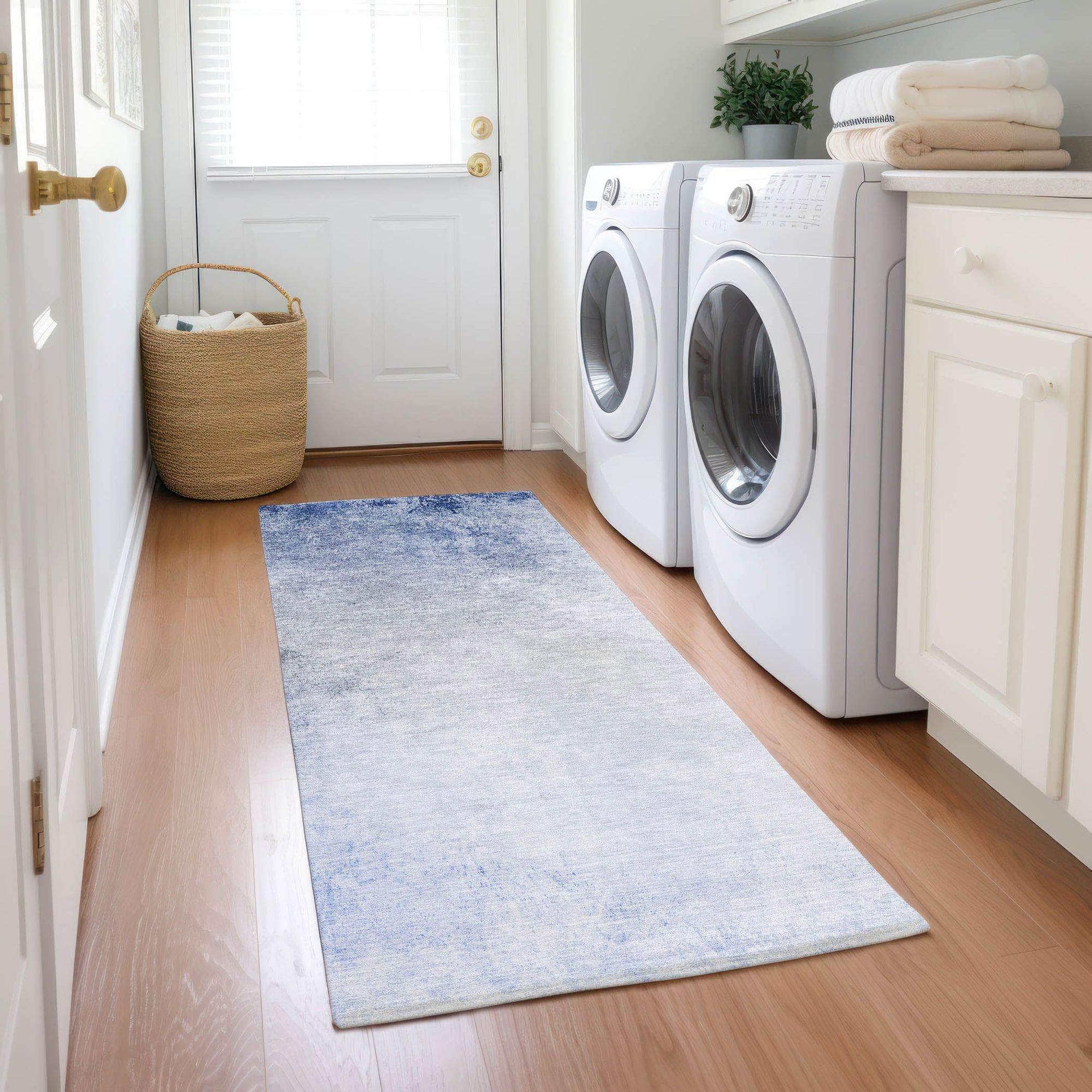 Machine Made ACN601 Blue Rugs