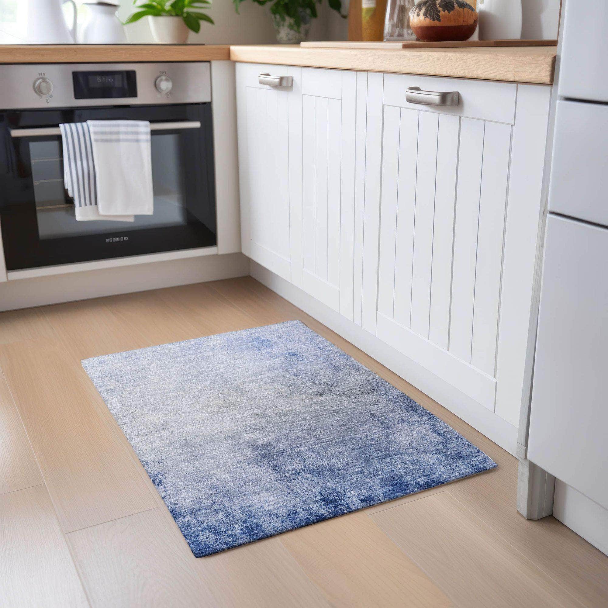 Machine Made ACN601 Blue Rugs