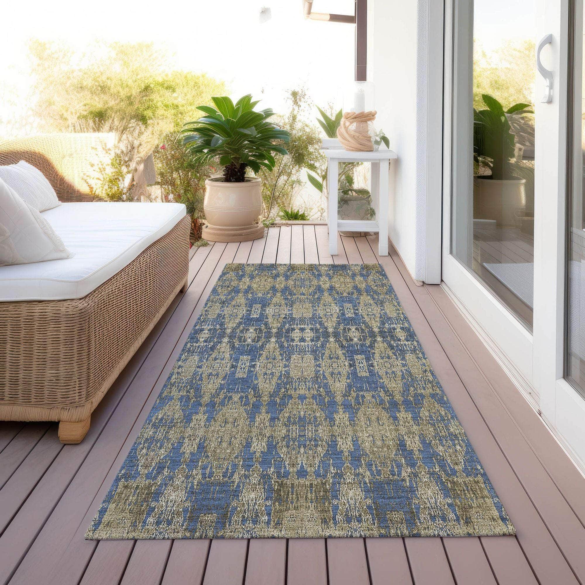 Machine Made ACN580 Blue Rugs