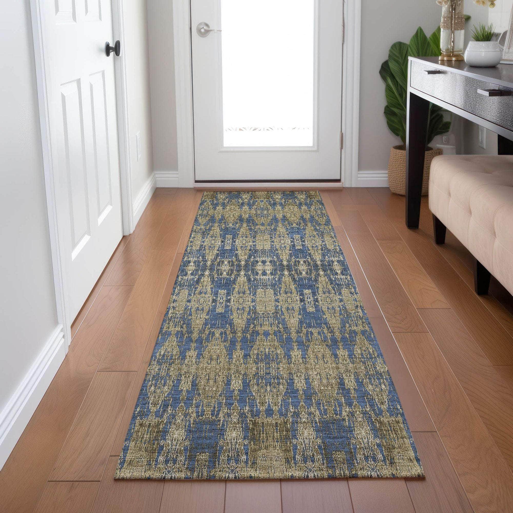 Machine Made ACN580 Blue Rugs