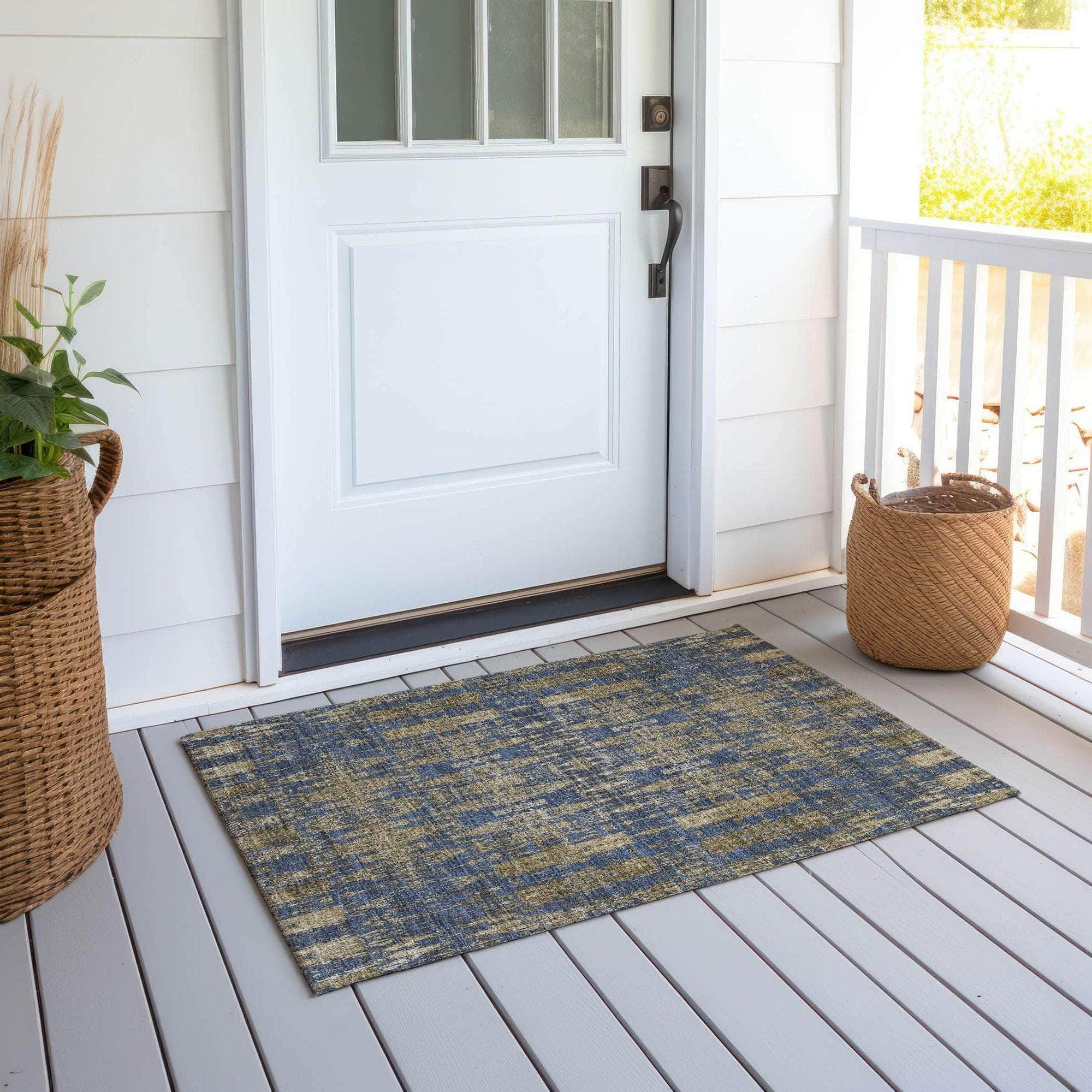 Machine Made ACN580 Blue Rugs