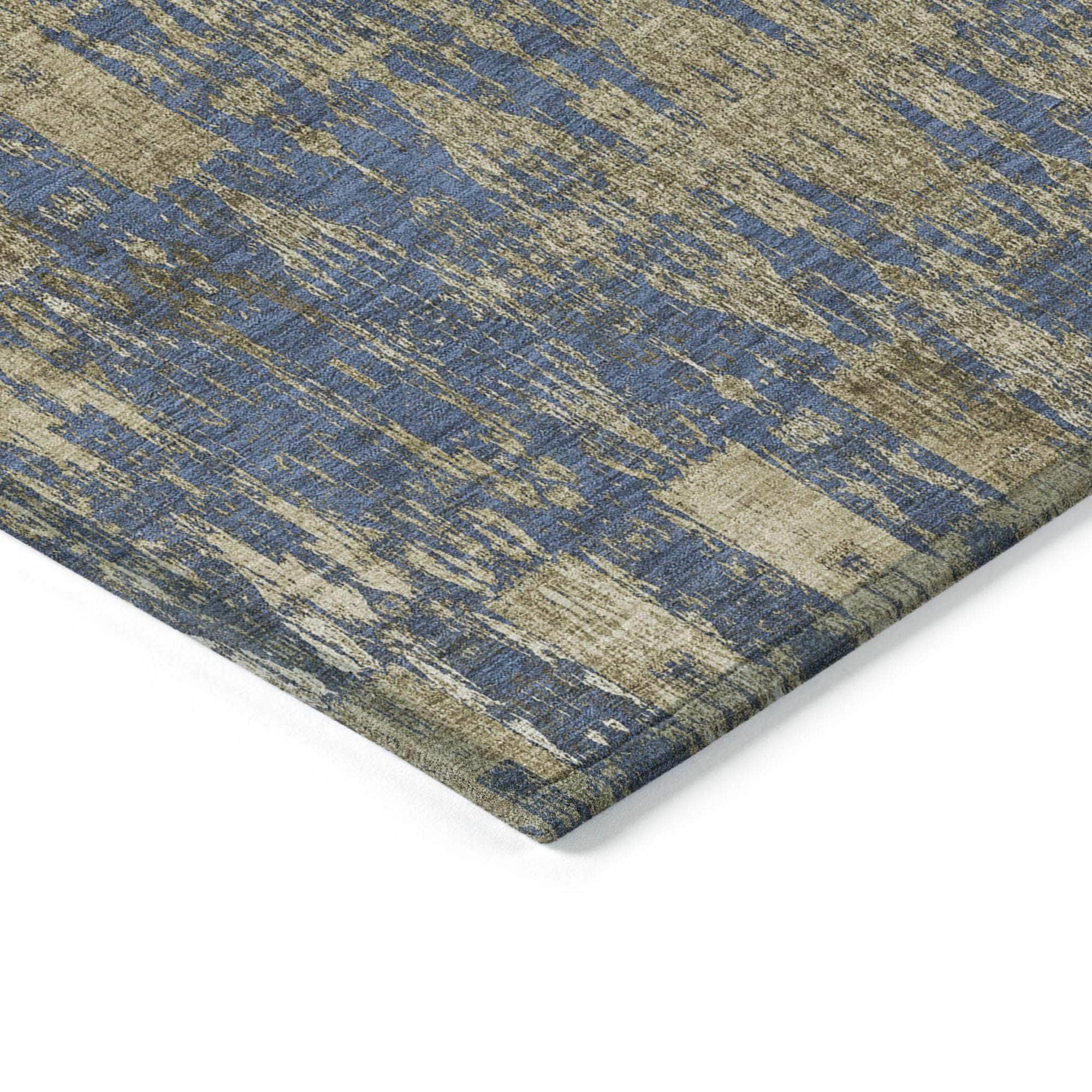 Machine Made ACN580 Blue Rugs