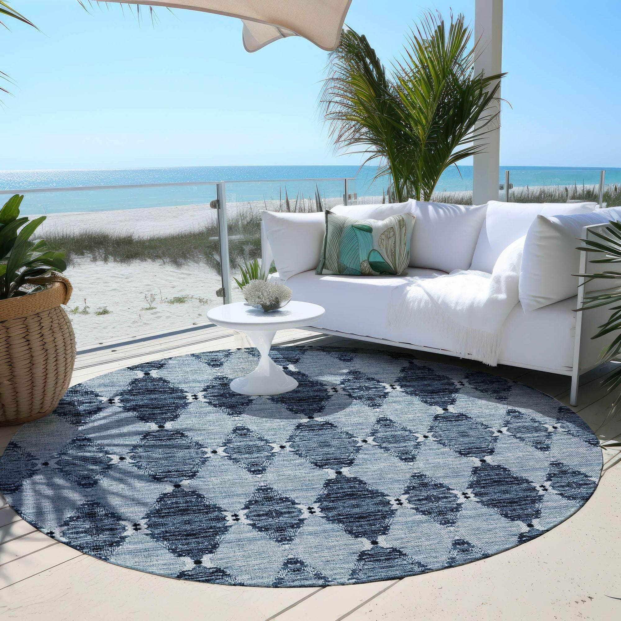 Machine Made ACN610 Blue Rugs