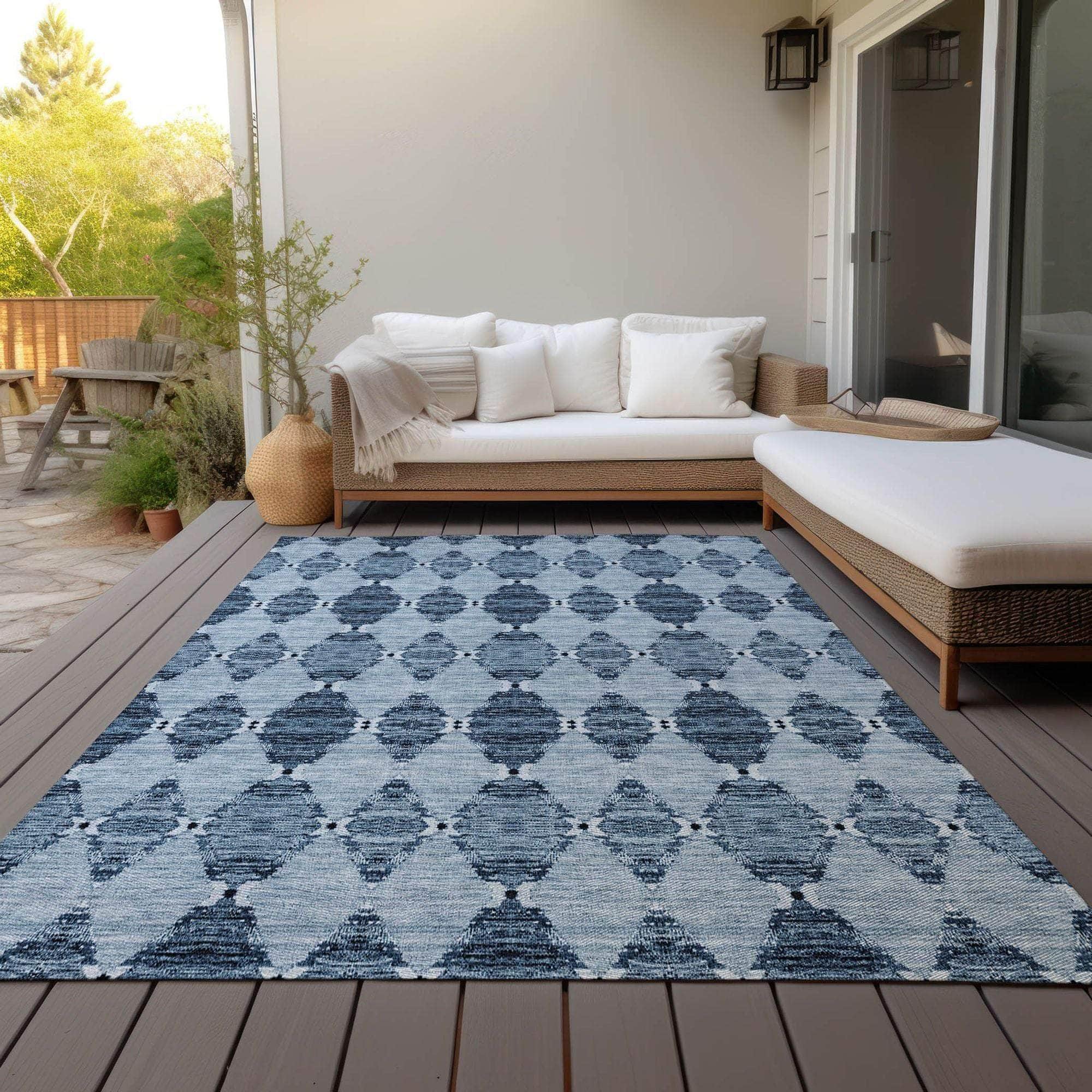 Machine Made ACN610 Blue Rugs