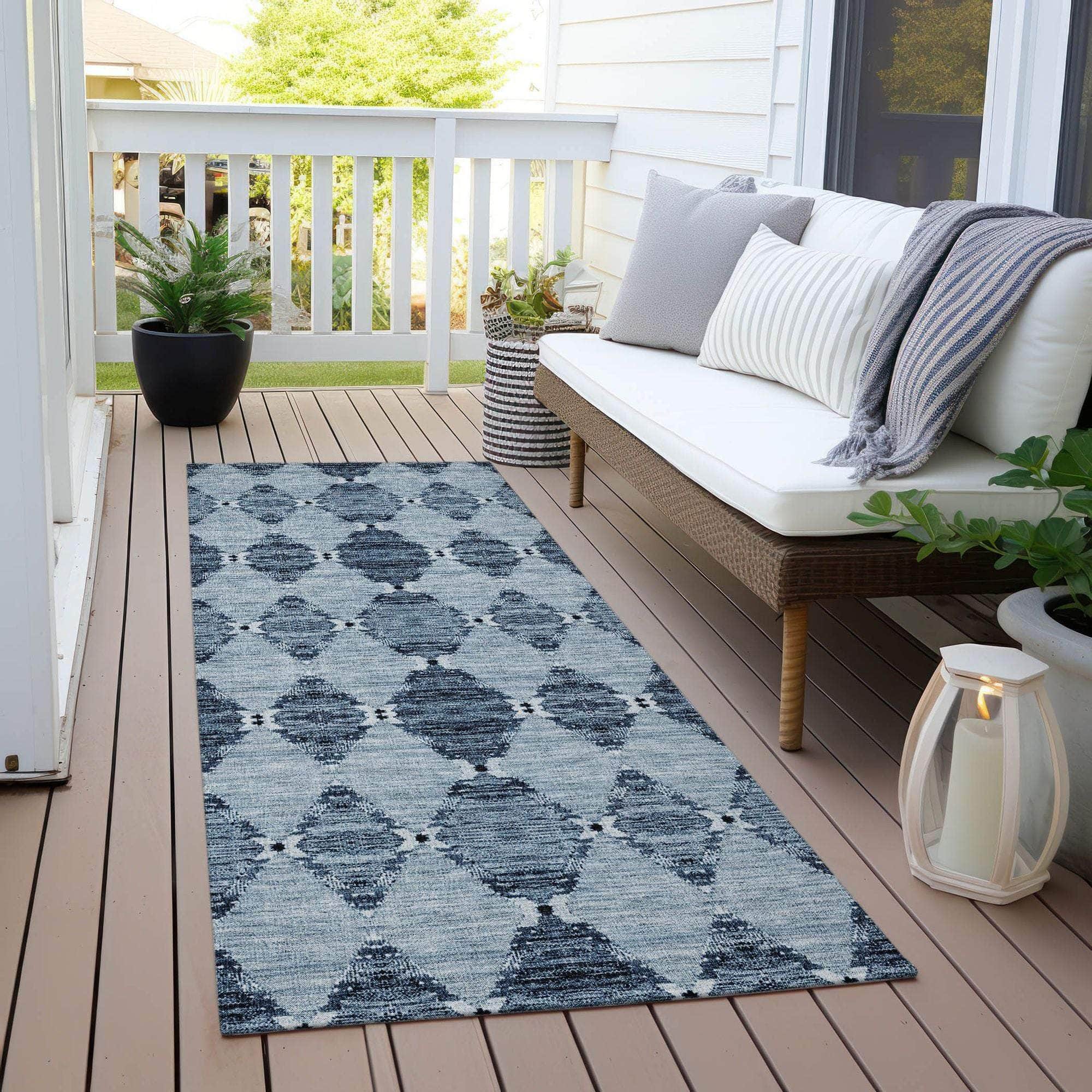 Machine Made ACN610 Blue Rugs