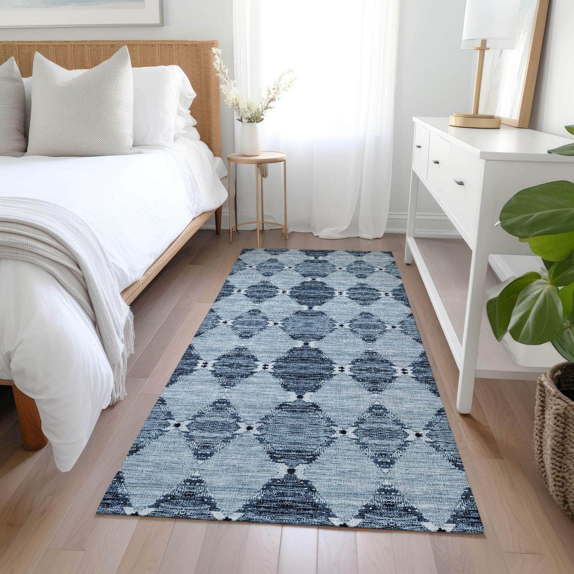 Machine Made ACN610 Blue Rugs