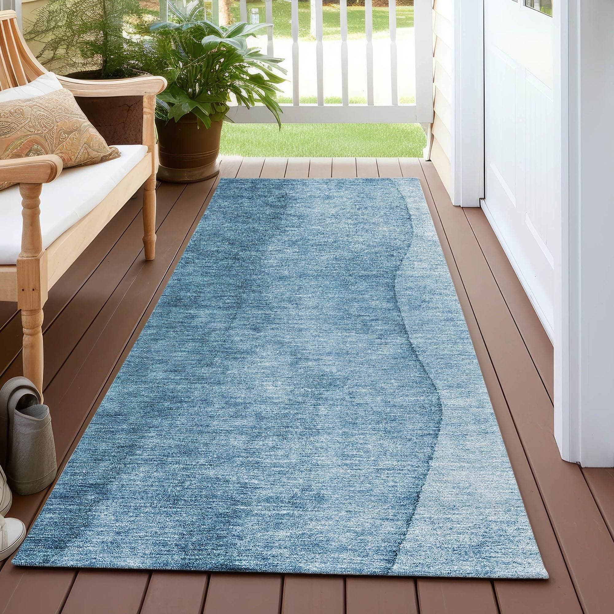 Machine Made ACN625 Blue Rugs