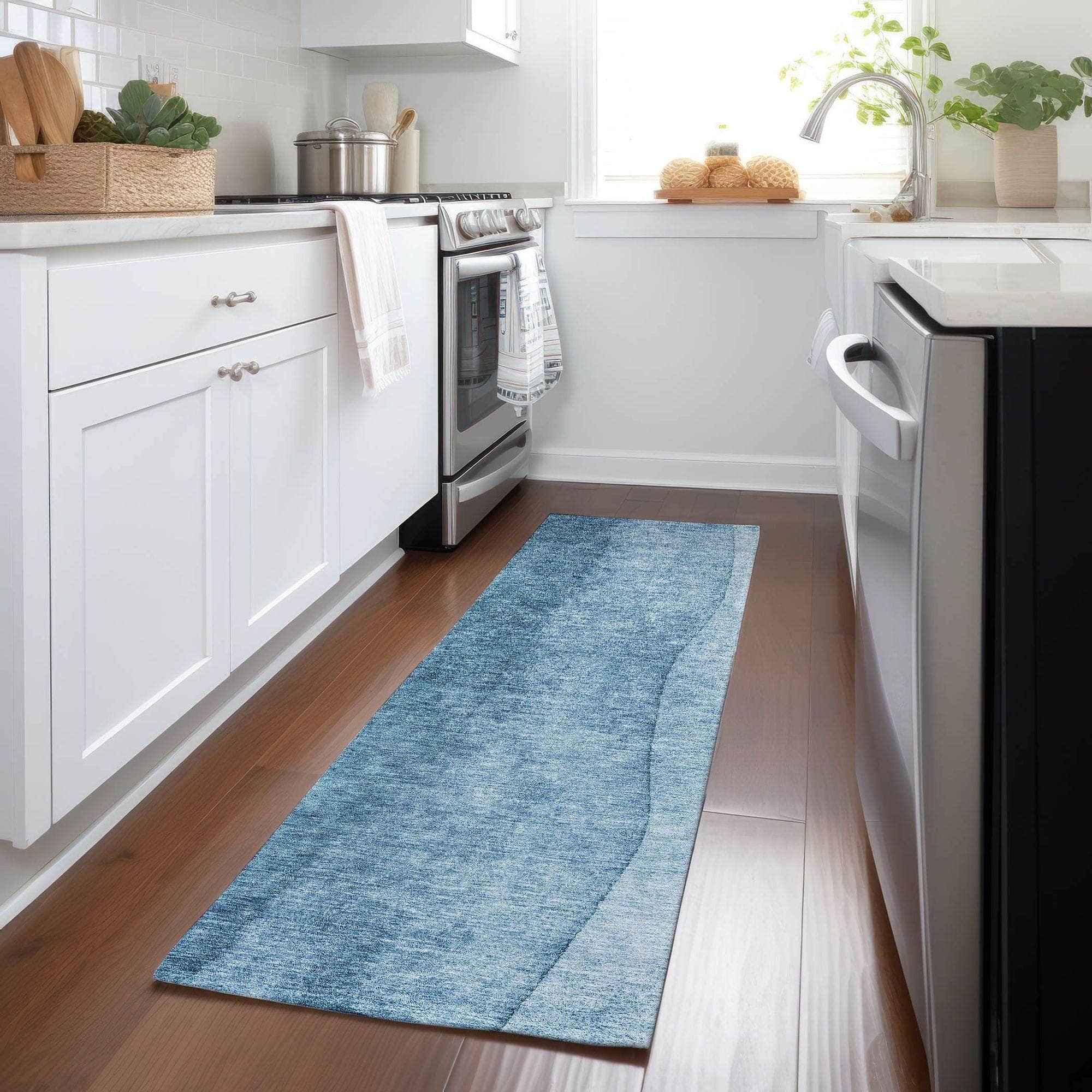 Machine Made ACN625 Blue Rugs