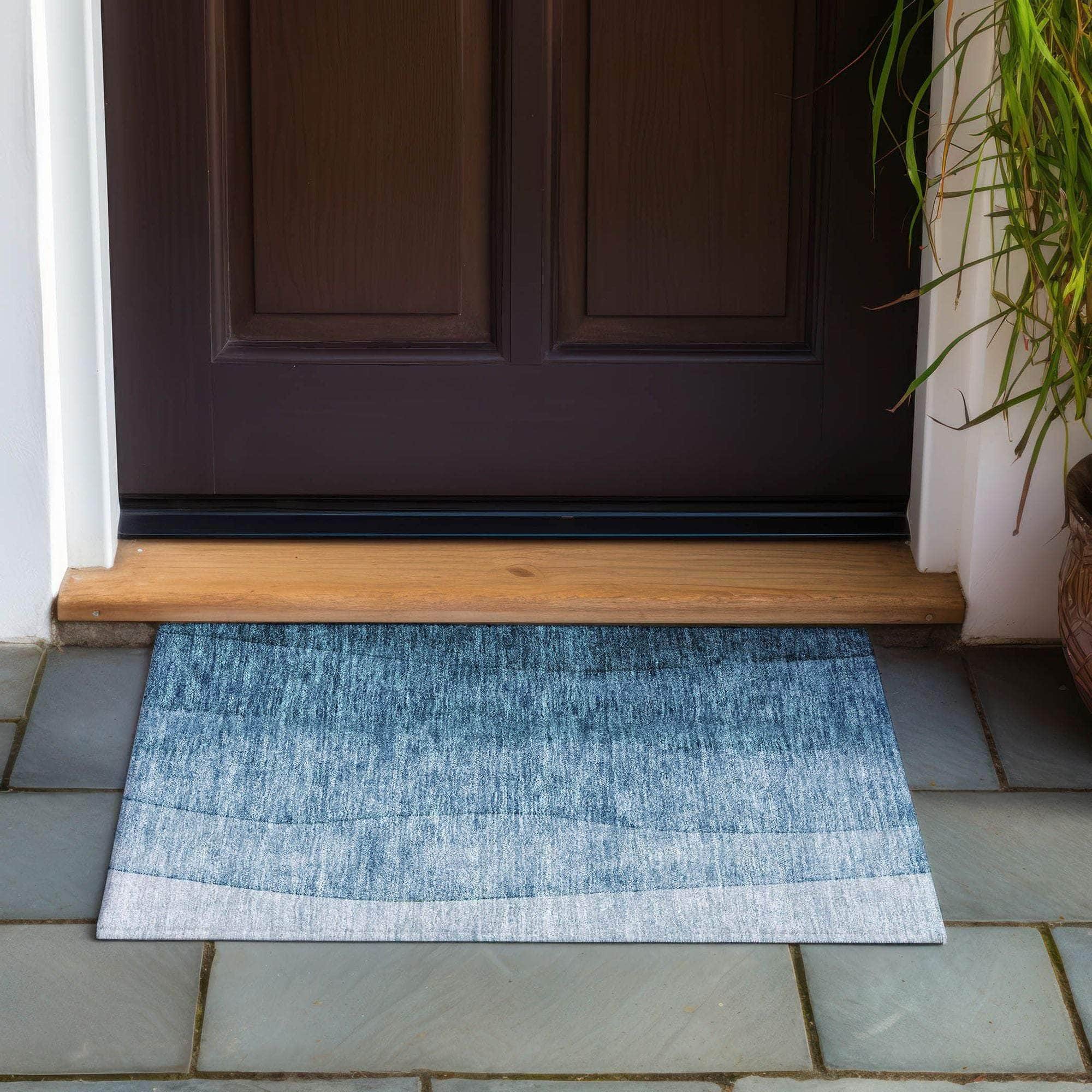 Machine Made ACN625 Blue Rugs