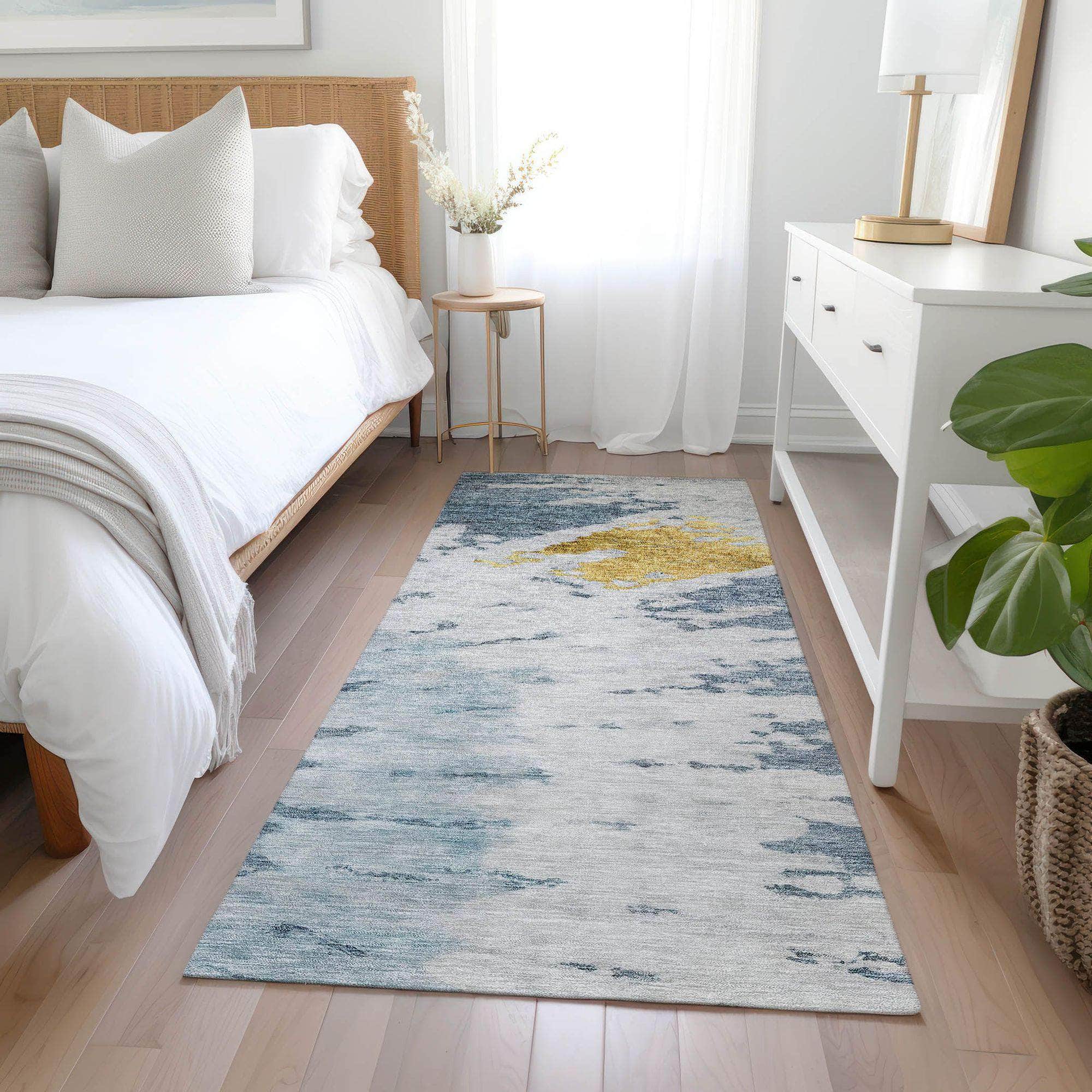 Machine Made ACN614 Blue Rugs