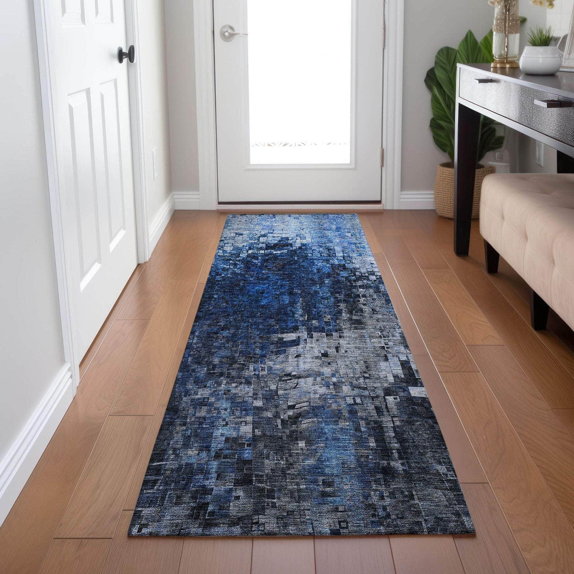 Machine Made ACN581 Blue Rugs