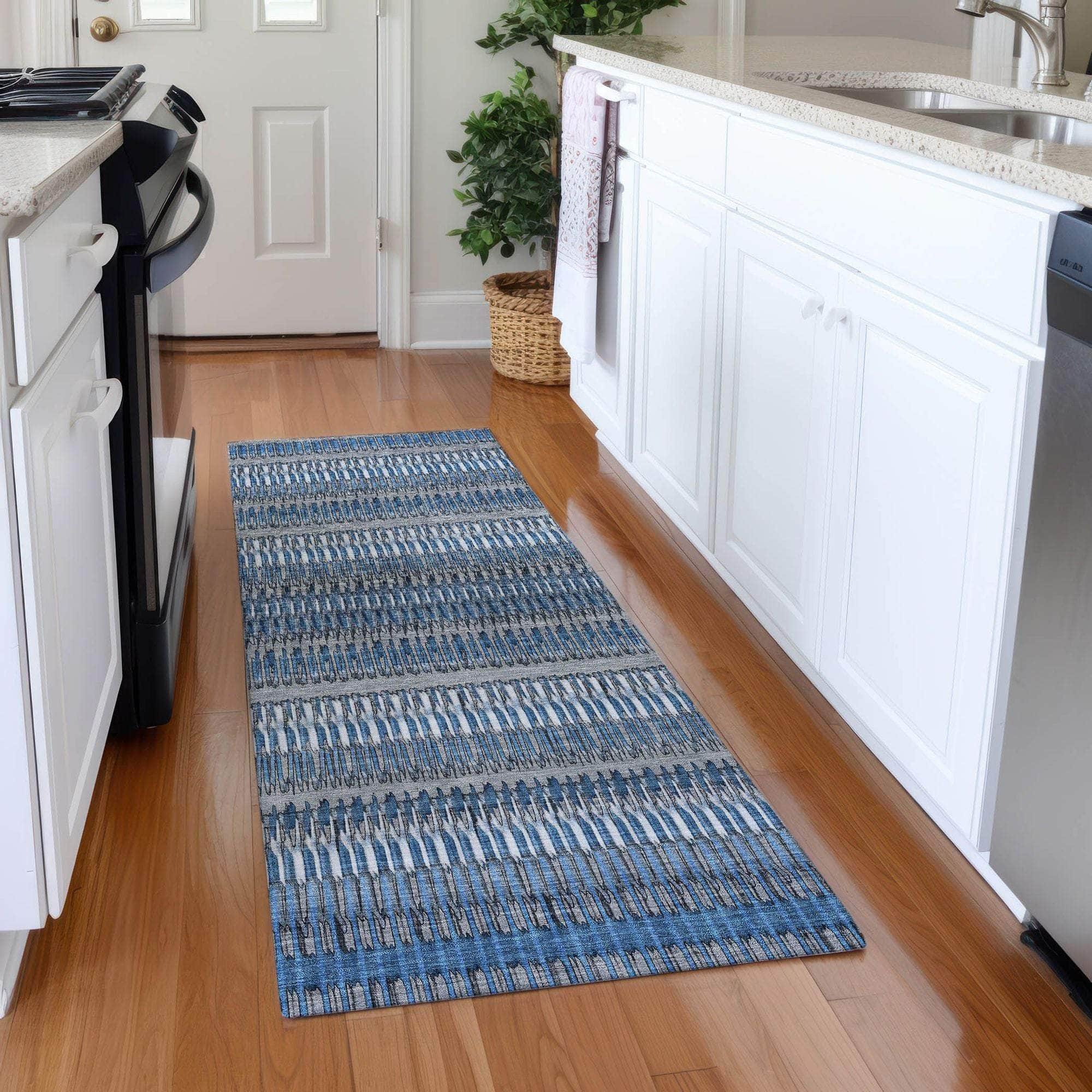 Machine Made ACN589 Blue Rugs