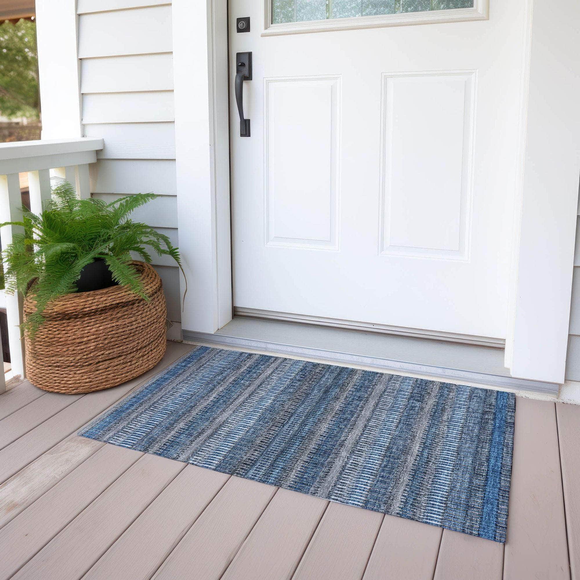 Machine Made ACN589 Blue Rugs