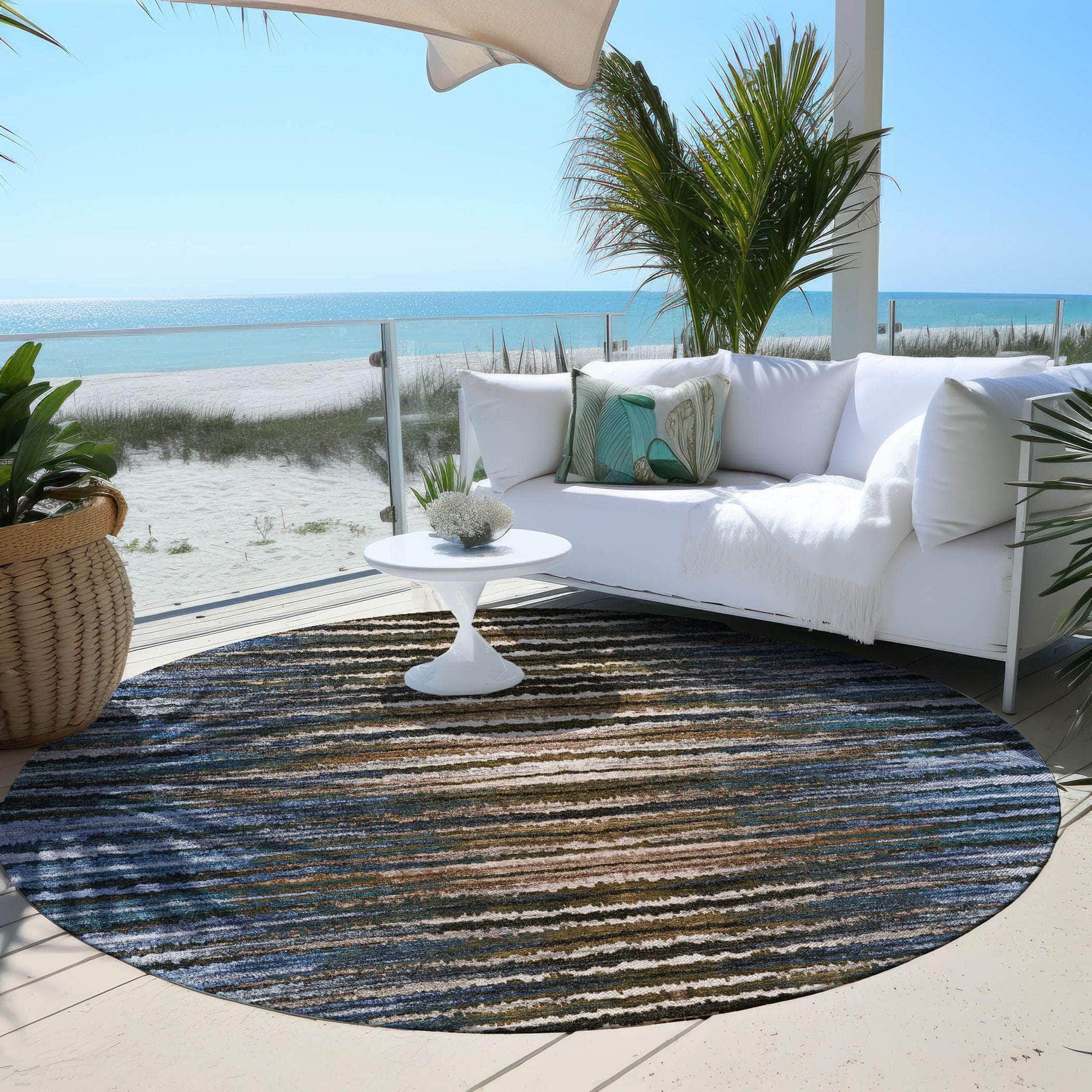 Machine Made ACN604 Blue Rugs