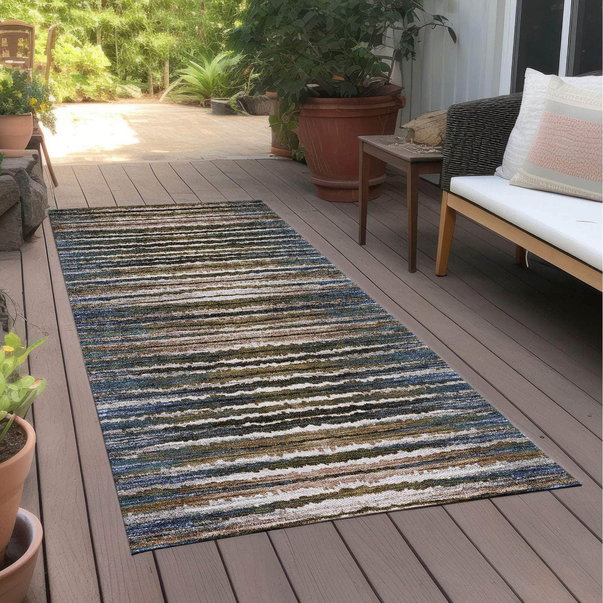 Machine Made ACN604 Blue Rugs