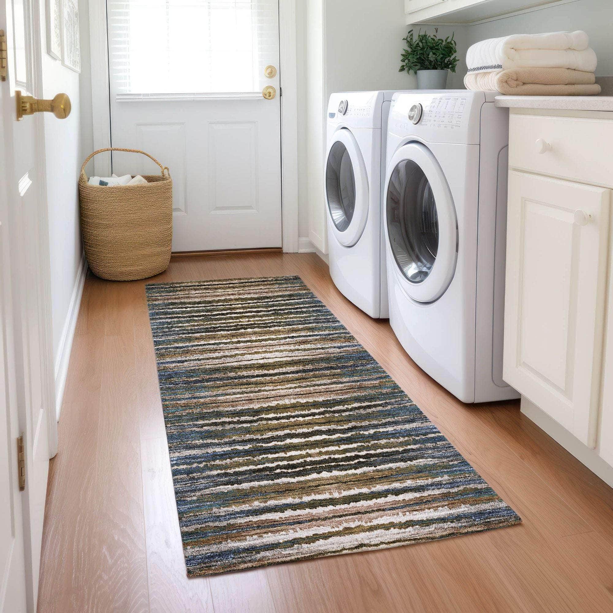 Machine Made ACN604 Blue Rugs