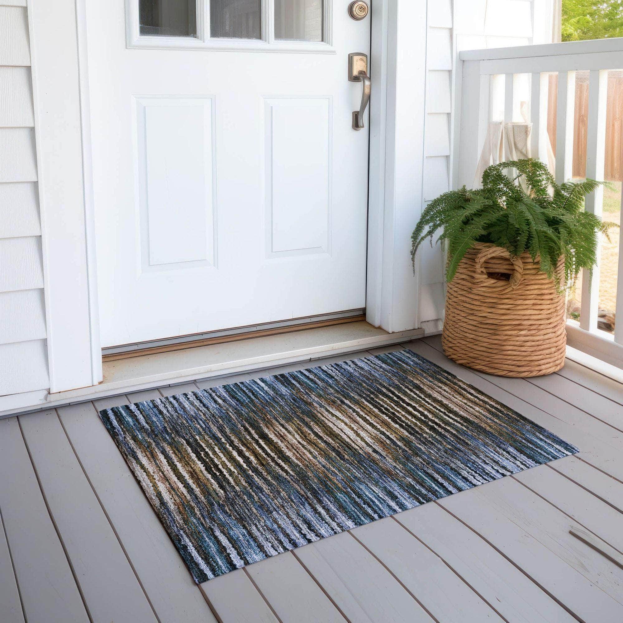 Machine Made ACN604 Blue Rugs