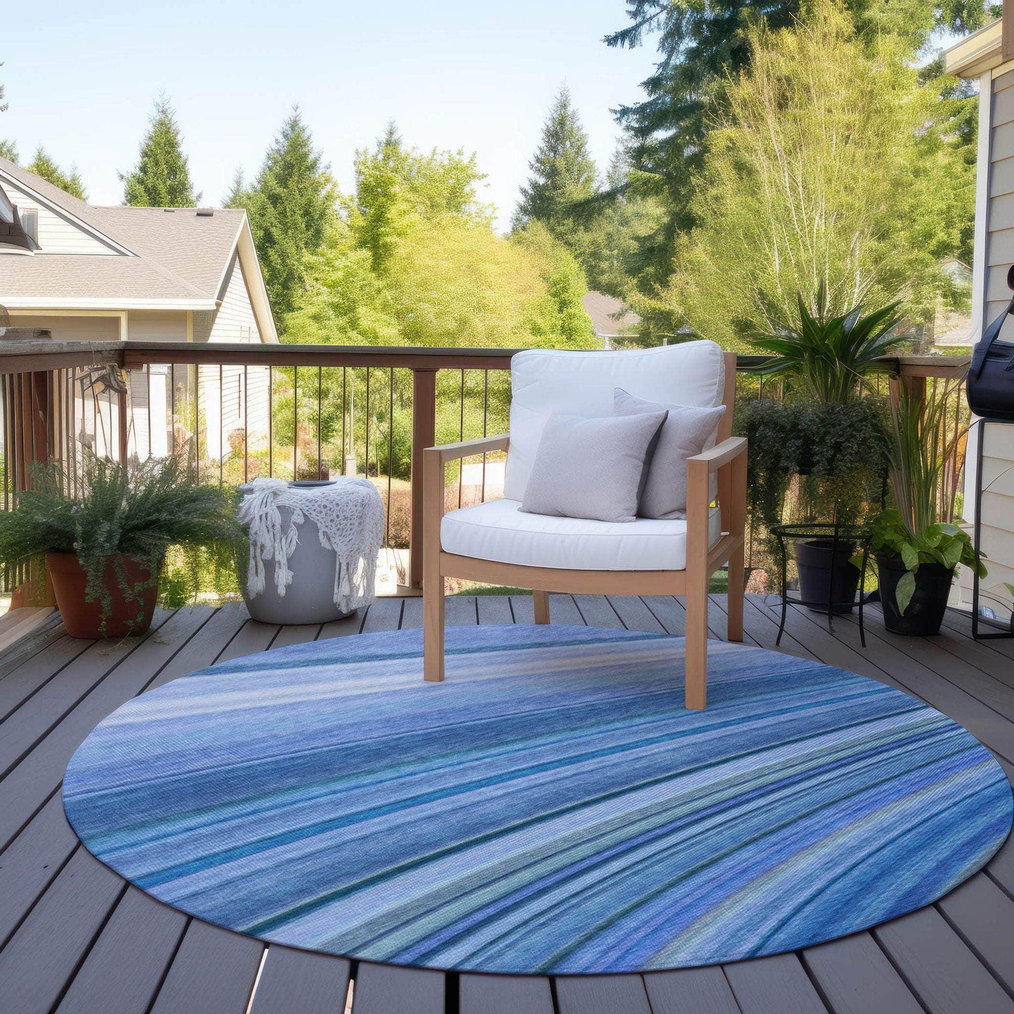 Machine Made ACN585 Blue Rugs