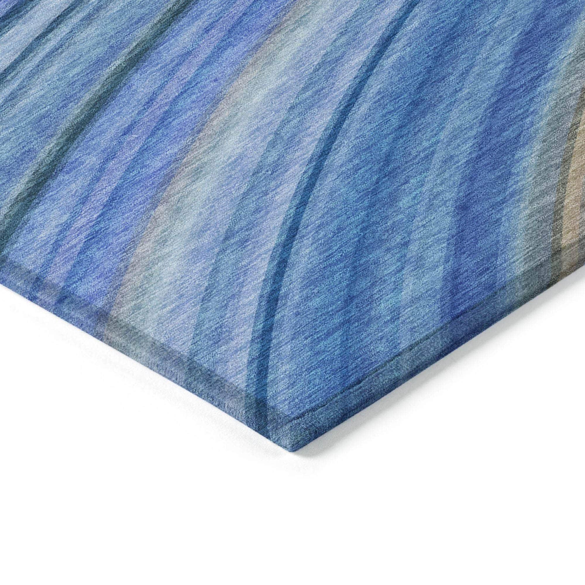 Machine Made ACN585 Blue Rugs