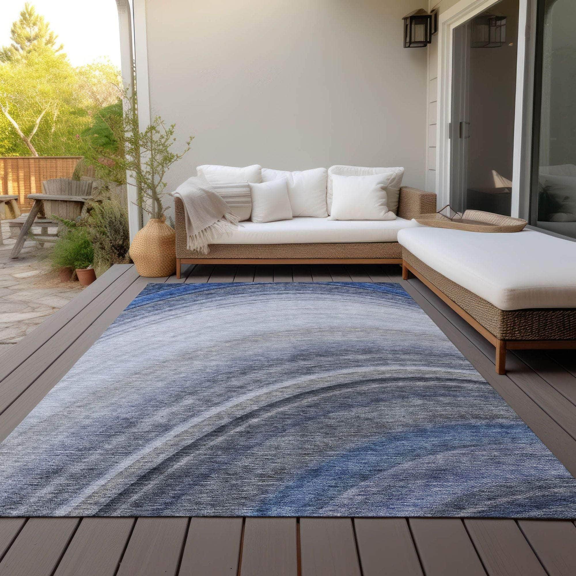 Machine Made ACN584 Blue Rugs
