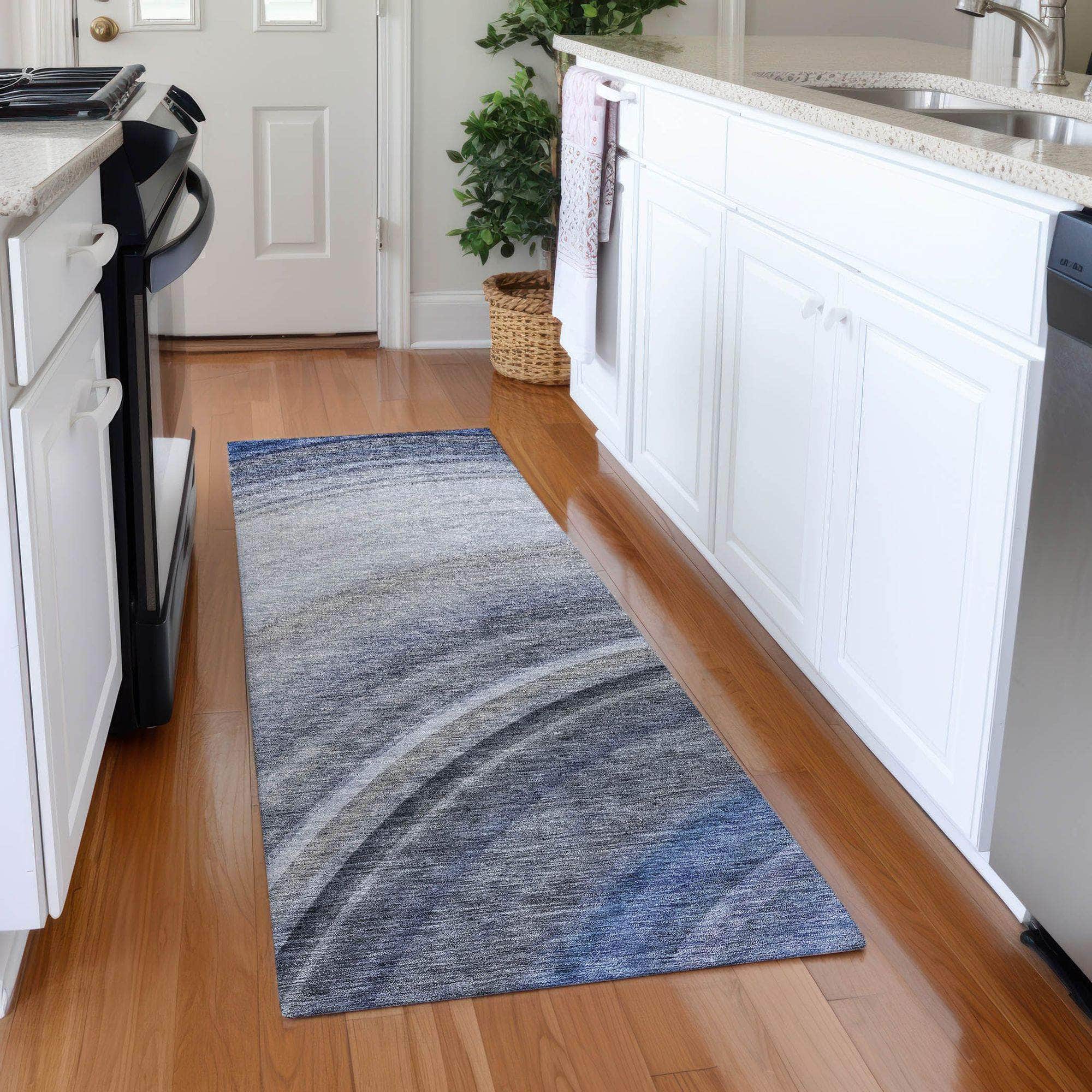 Machine Made ACN584 Blue Rugs