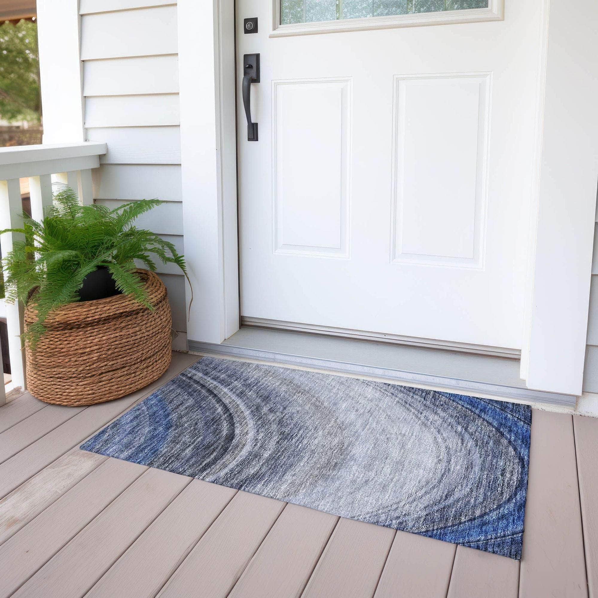 Machine Made ACN584 Blue Rugs