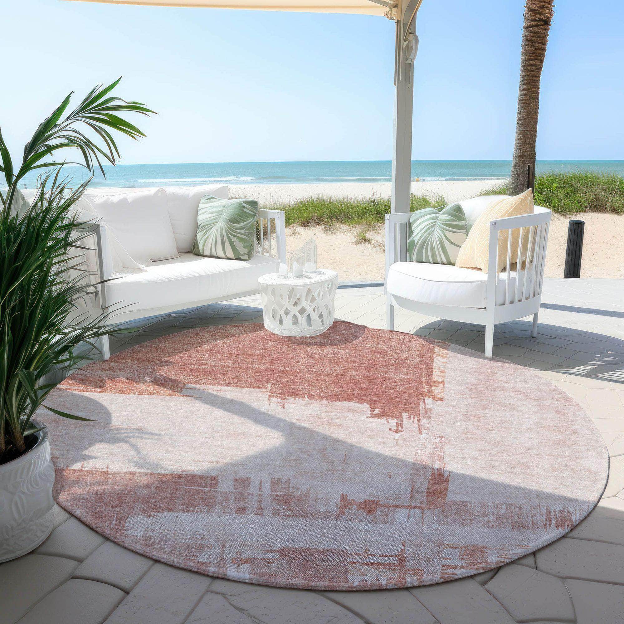 Machine Made ACN624 Blush Pink Rugs