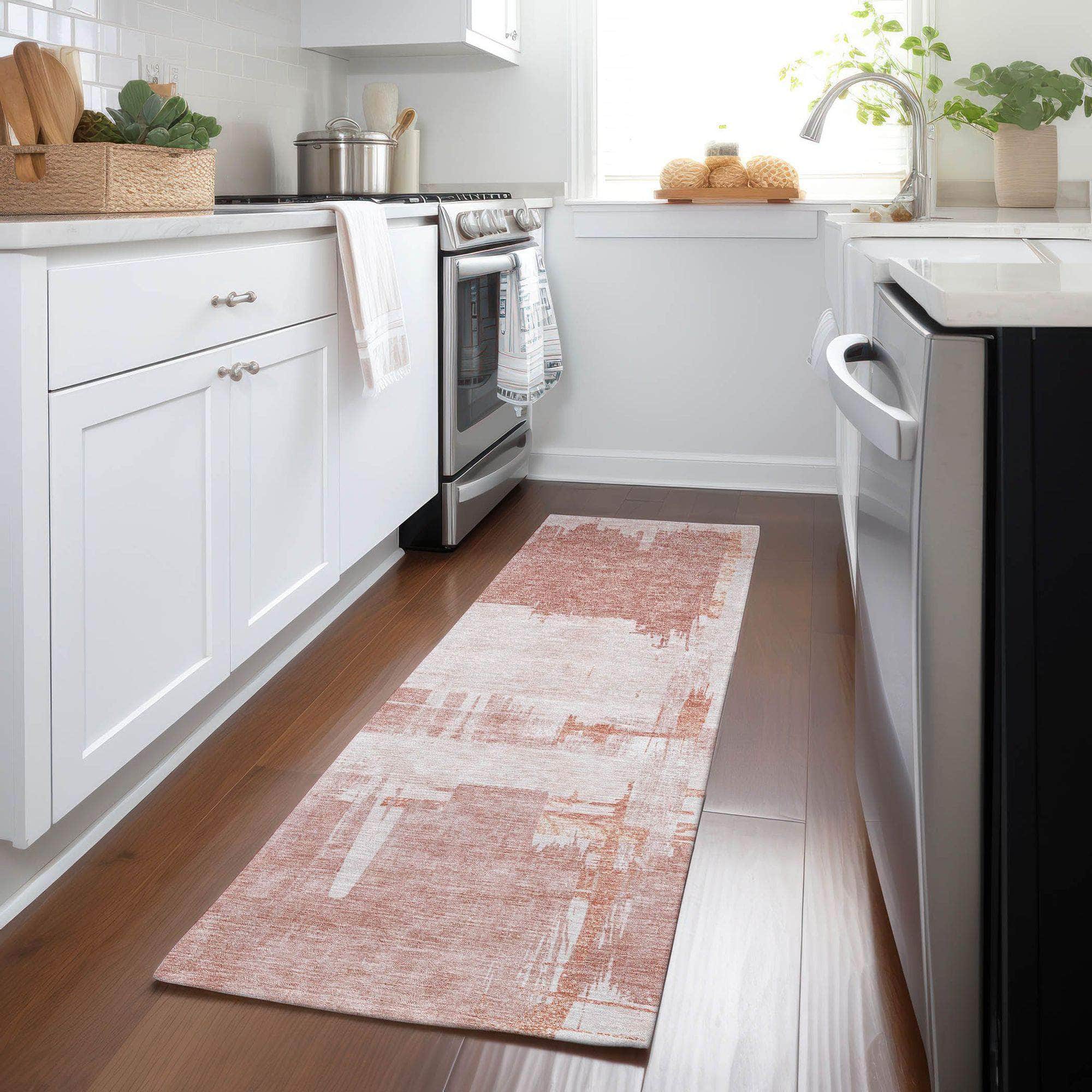 Machine Made ACN624 Blush Pink Rugs