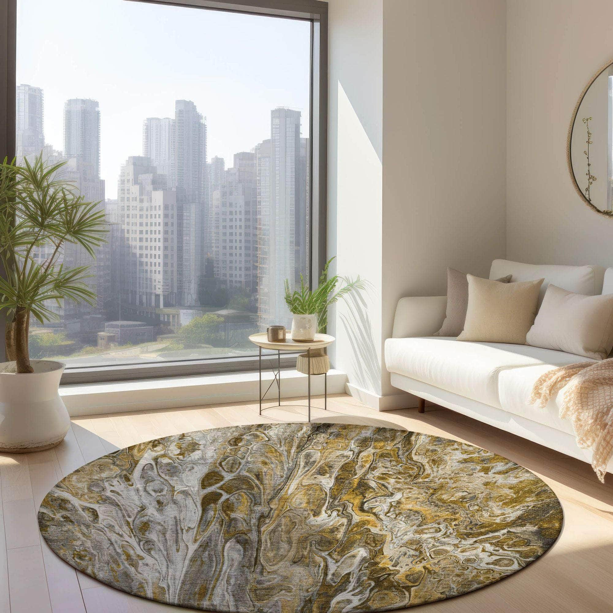 Machine Made ACN602 Brown Rugs