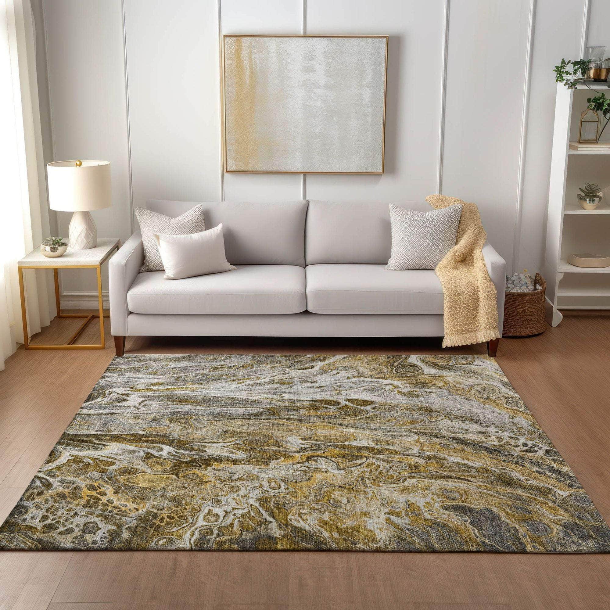 Machine Made ACN602 Brown Rugs