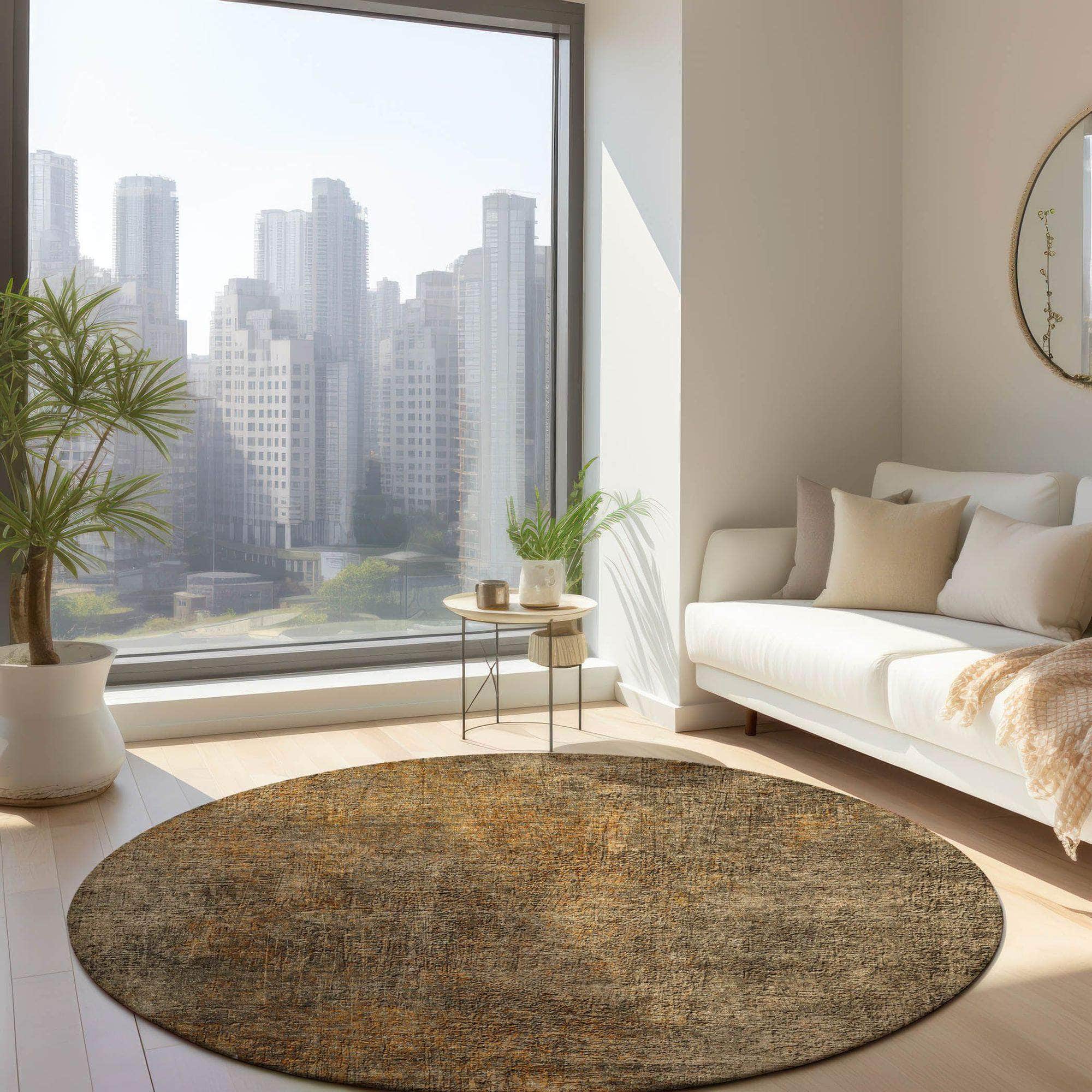 Machine Made ACN593 Brown Rugs