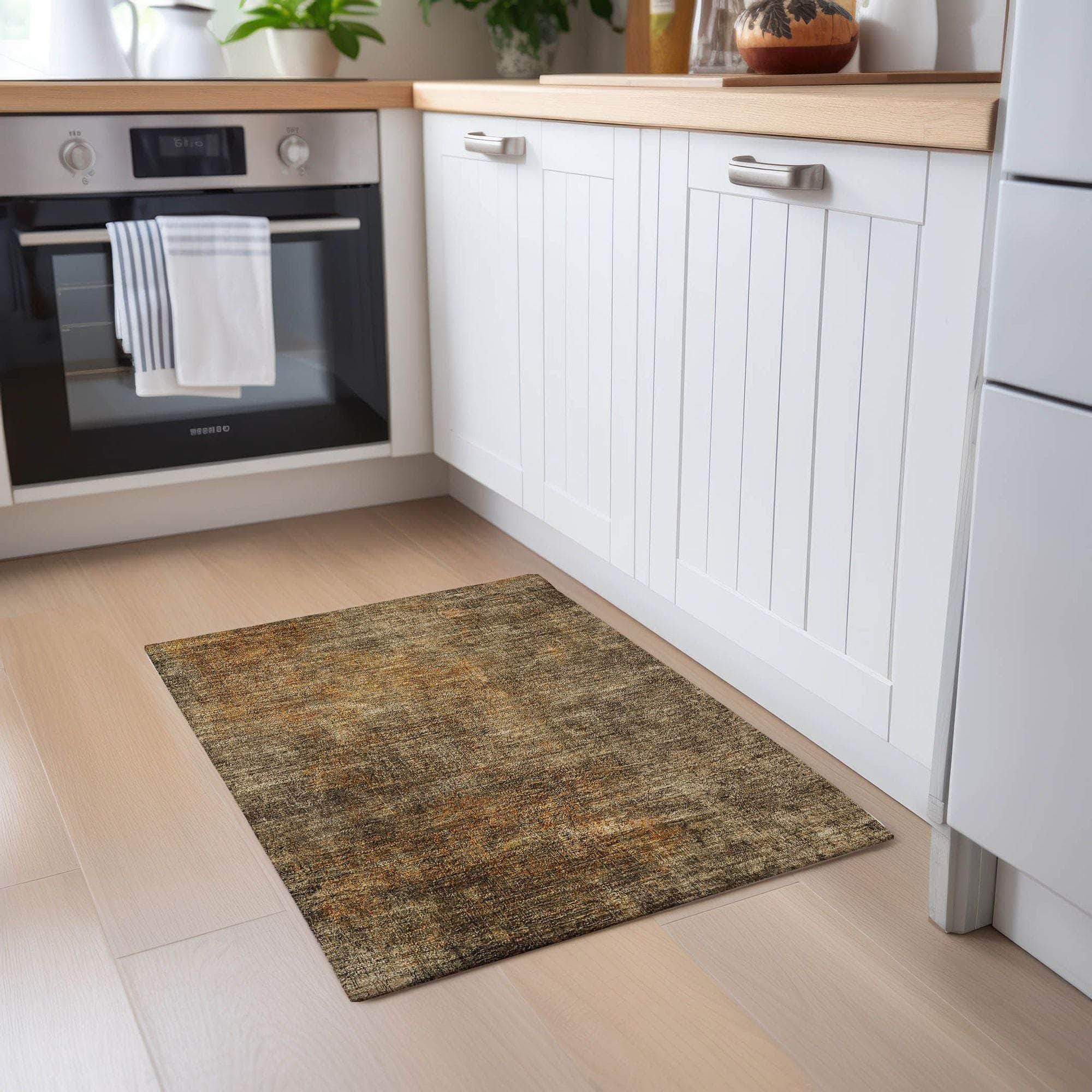 Machine Made ACN593 Brown Rugs