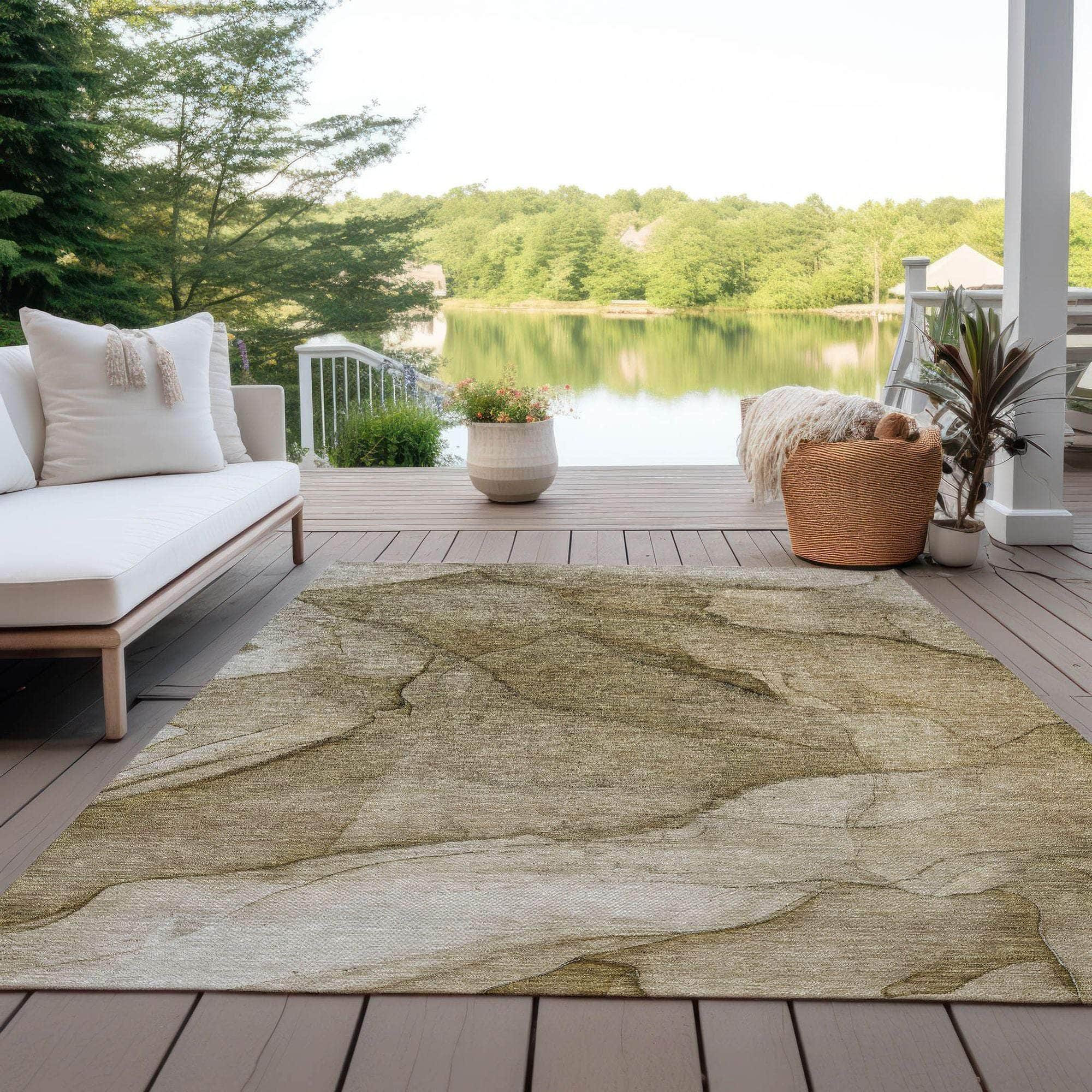 Machine Made ACN607 Brown Rugs