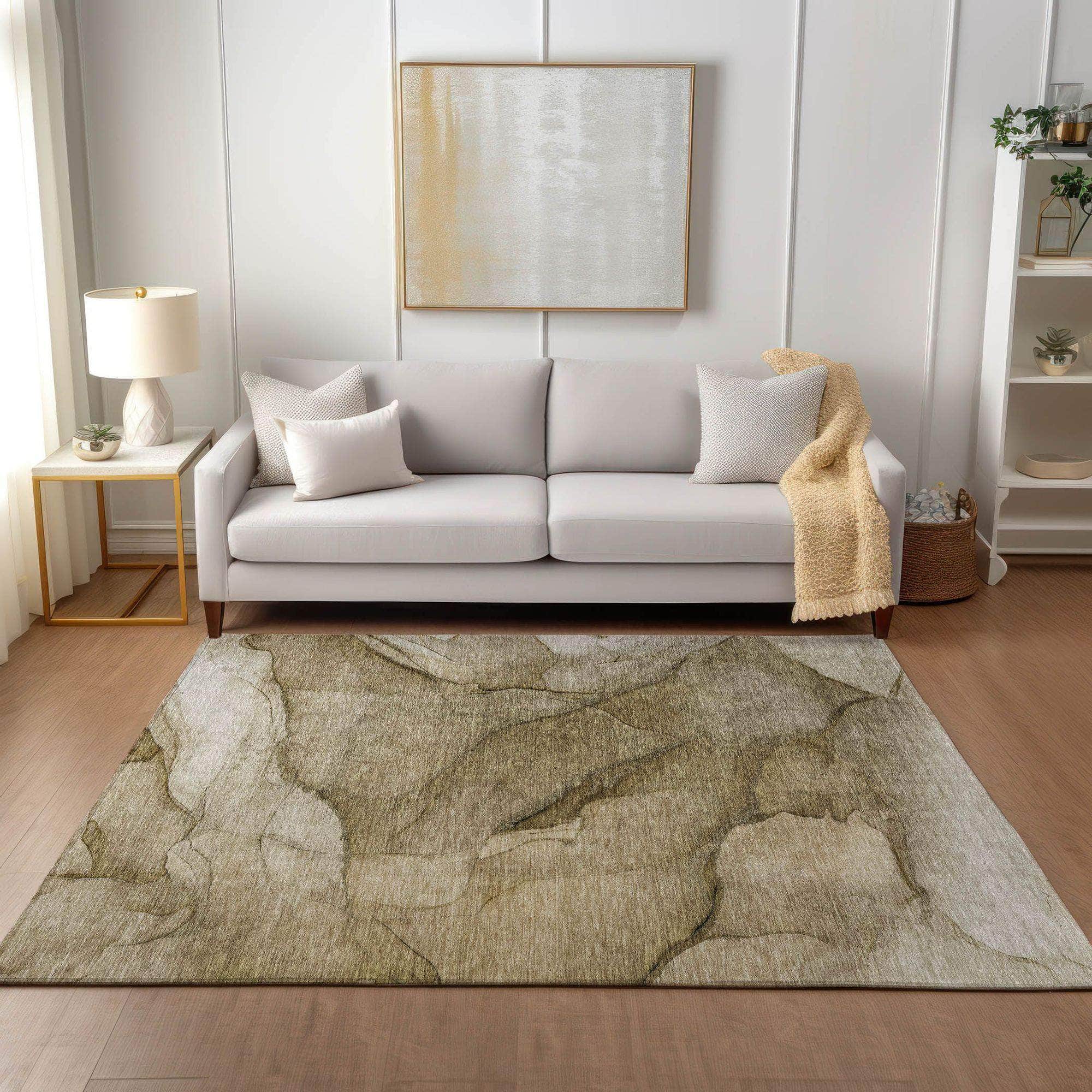 Machine Made ACN607 Brown Rugs