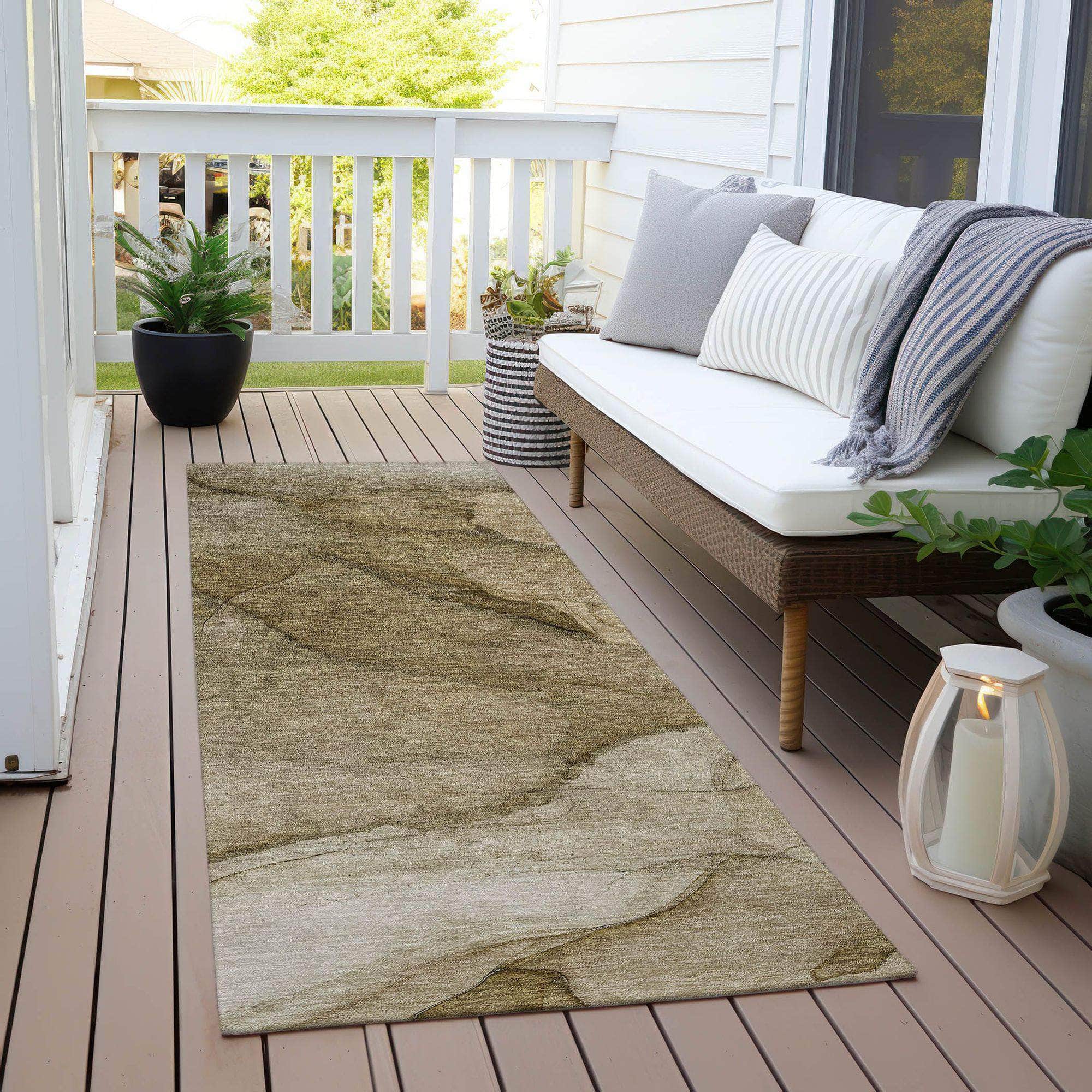 Machine Made ACN607 Brown Rugs