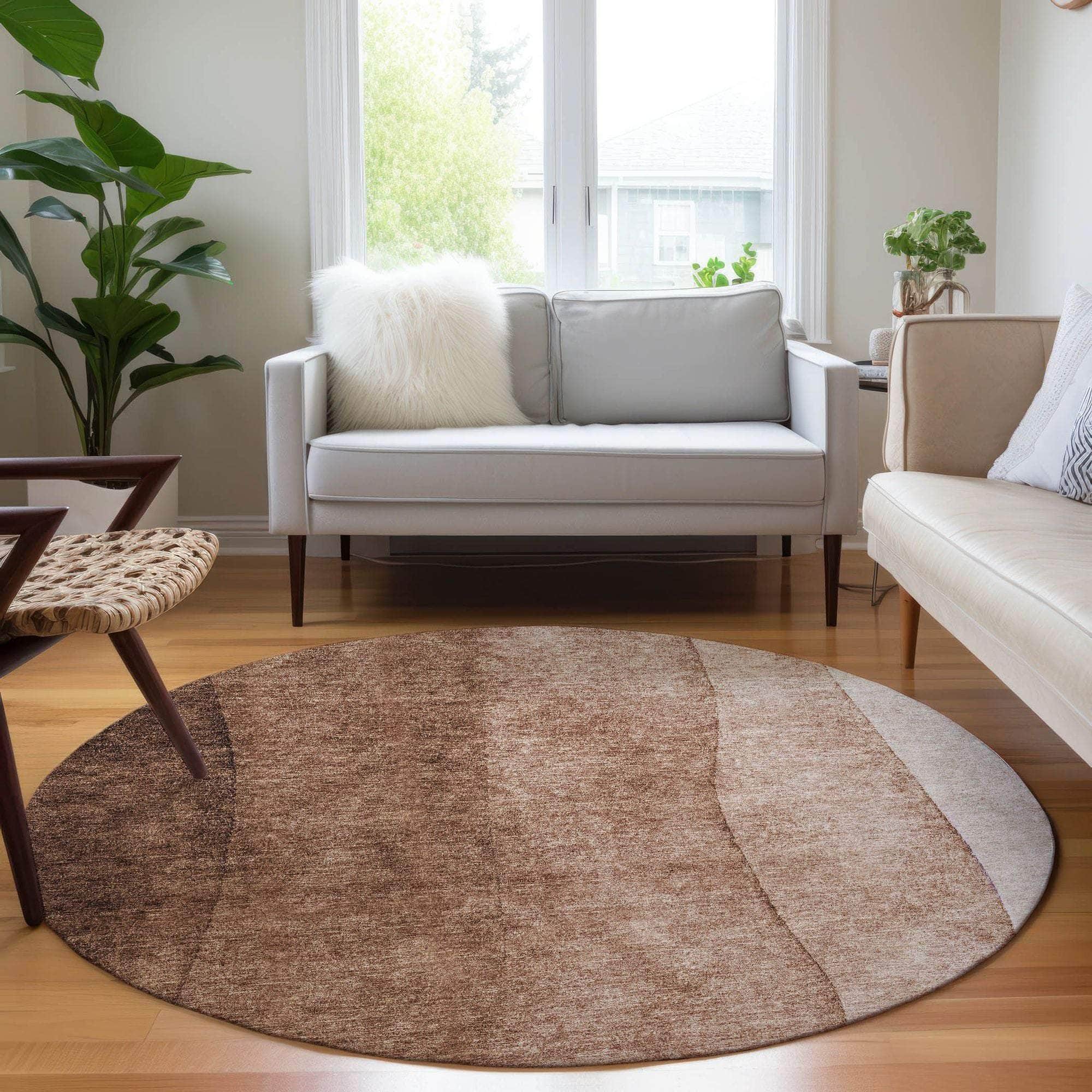 Machine Made ACN625 Brown Rugs