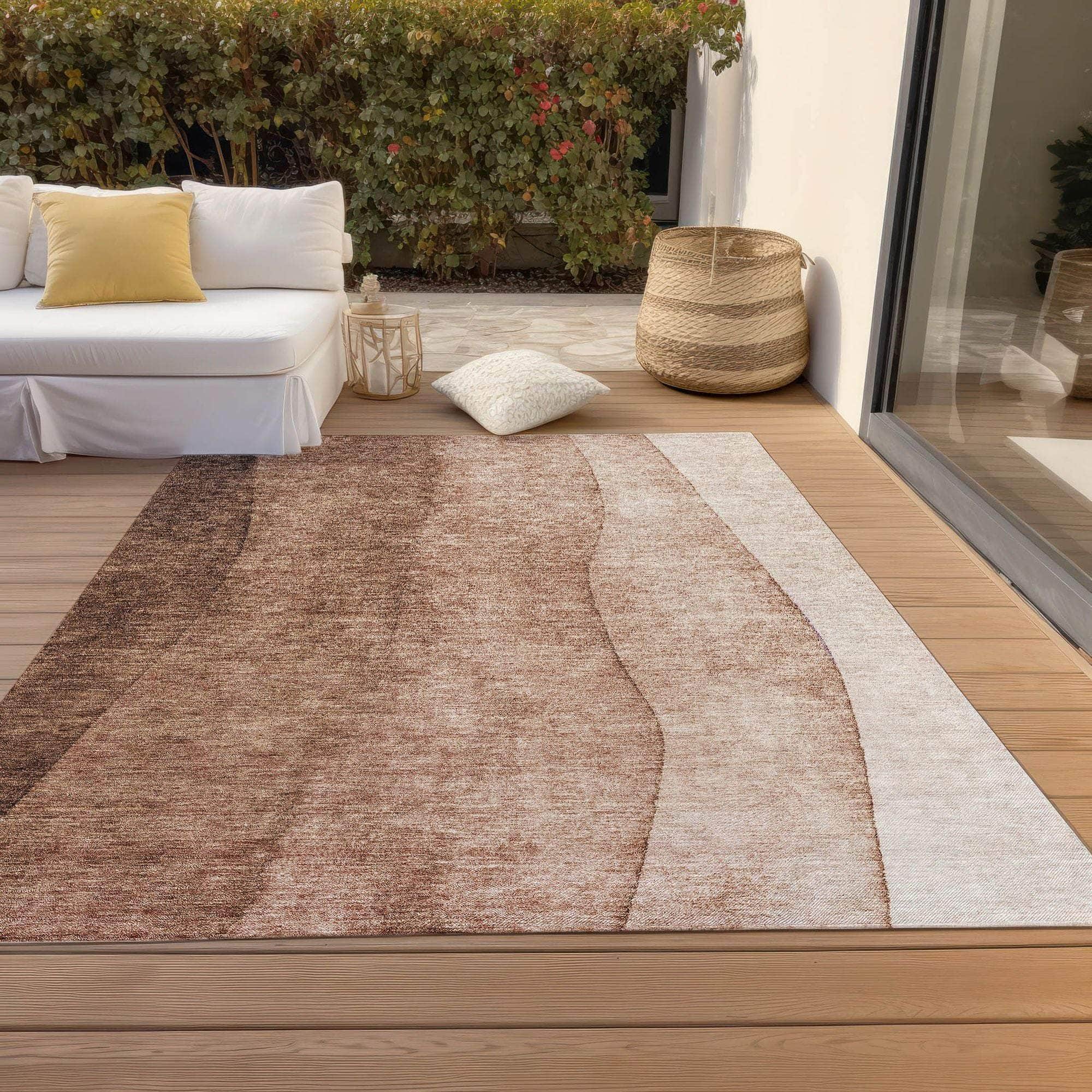 Machine Made ACN625 Brown Rugs