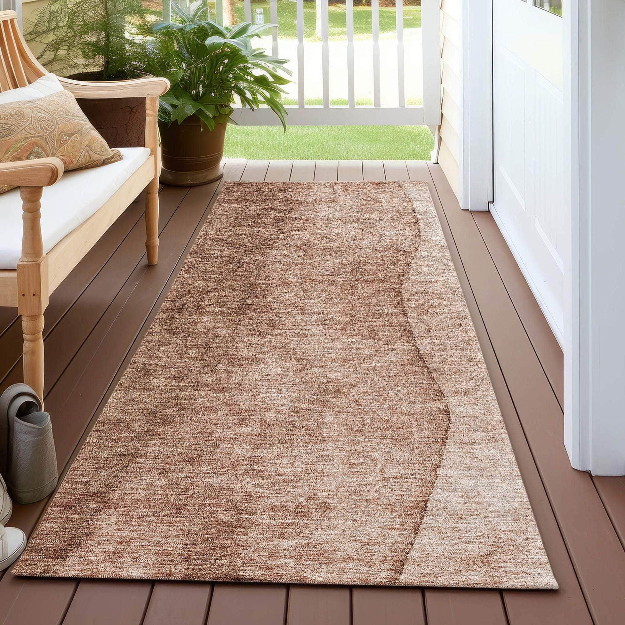 Machine Made ACN625 Brown Rugs