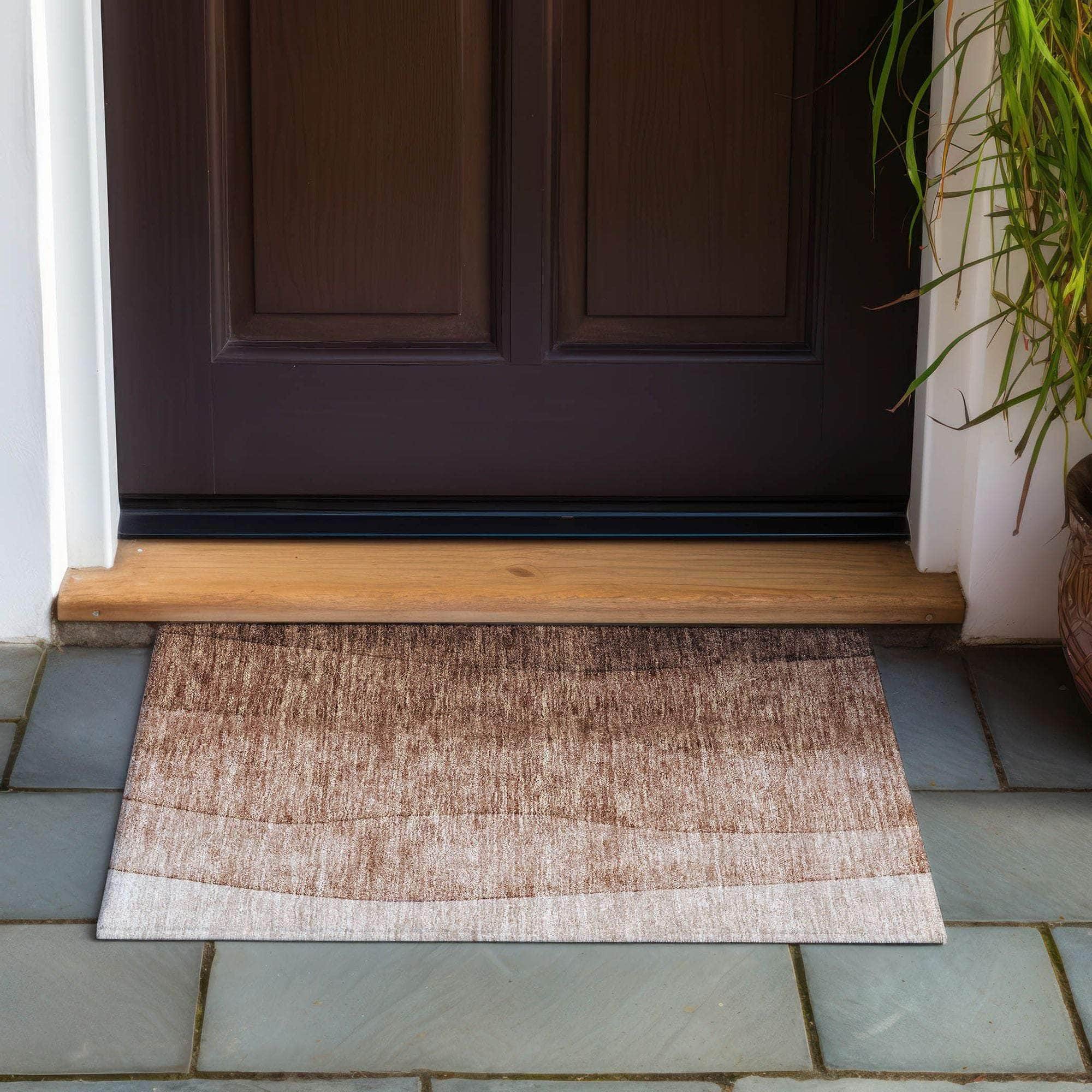 Machine Made ACN625 Brown Rugs