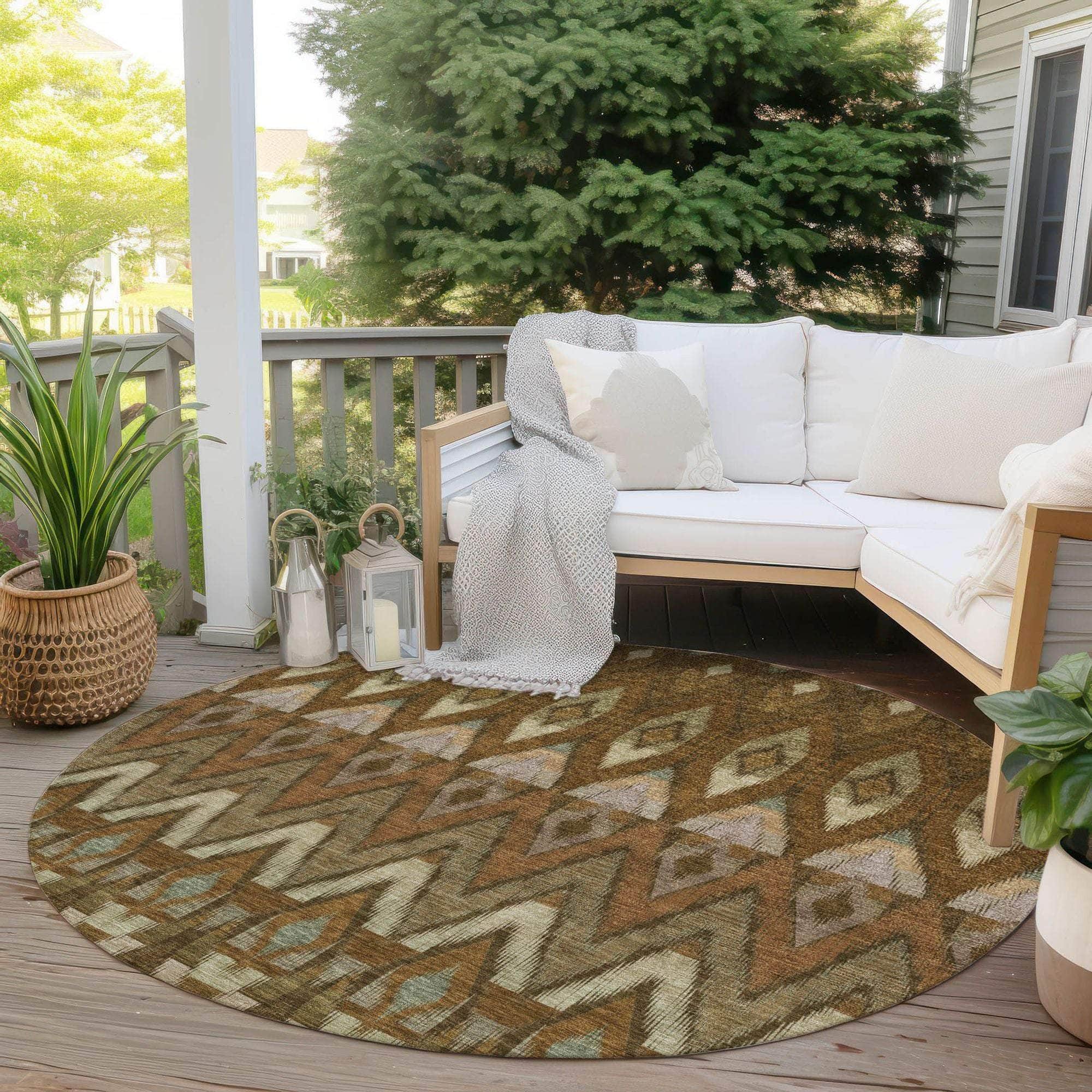 Machine Made ACN617 Brown Rugs