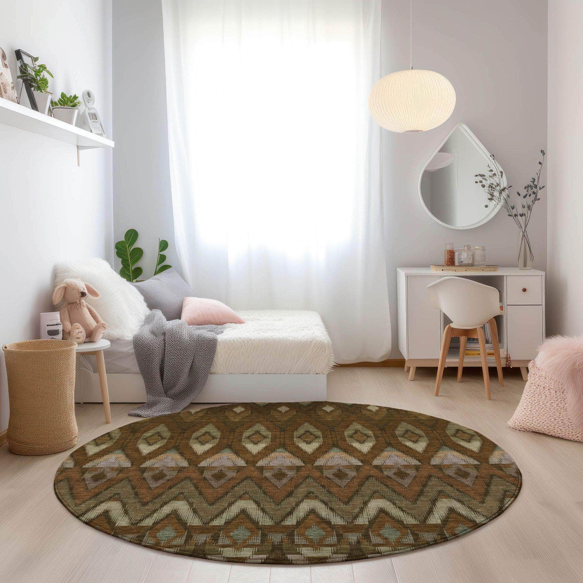 Machine Made ACN617 Brown Rugs